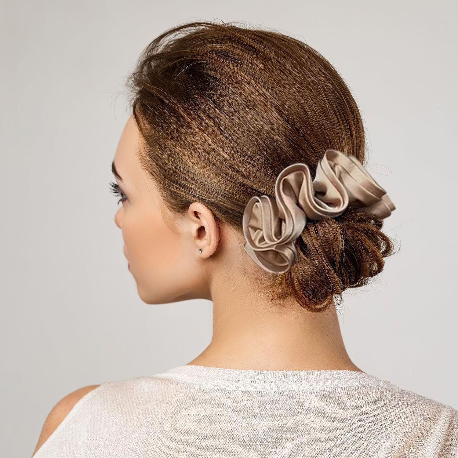 8 Pieces Satin Hair Rings Retro Hair Rings Women'S Hair Rings Ponytail Hair Rings Hairstyle Accessories image number 1