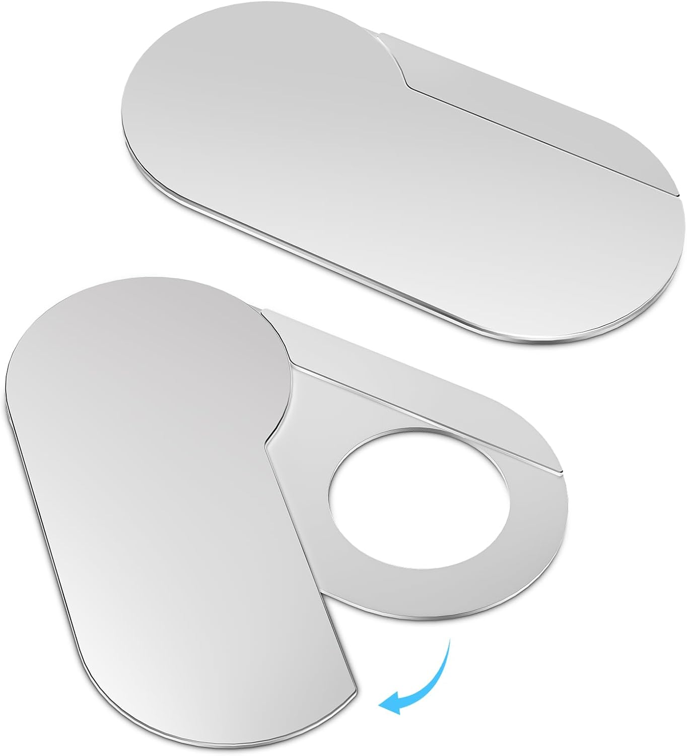 Cloudvalley Webcam Cover, Durable Metal 0.015 Inch Ultra-Thin Web Laptop Privacy Camera Covers for Macbook Air Pro, Ipad PC, Iphone Pad Smartphones, Flip Computer Accessories, 2-Pack Silver