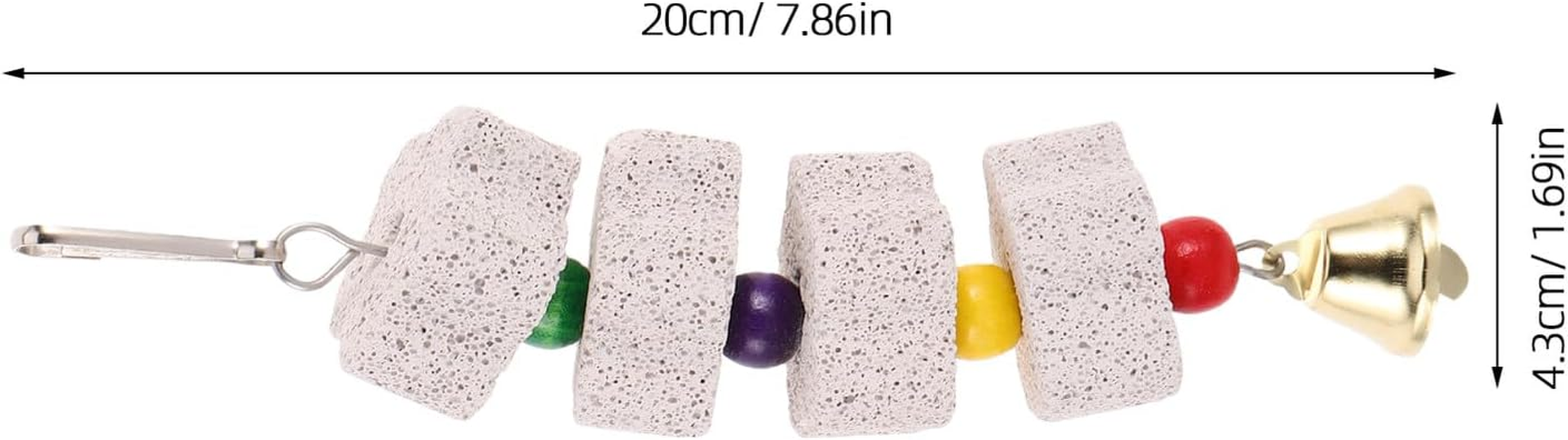 COHEALI 4PCS Pet Grinding Stones for Birds and Small Pets &ndash; Parrot Beak Grinder, Hamster Molar Chewing, Pumice Stone with Bell for Cage Hanging and Foraging image number 2