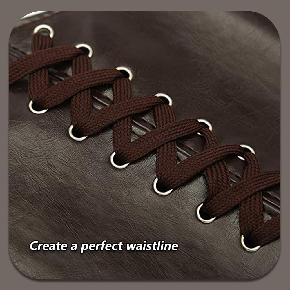 Women'S Waist Cincher Belts,Wide Elastic Tied Leather Waspie Waist Belt for Dresses image number 3