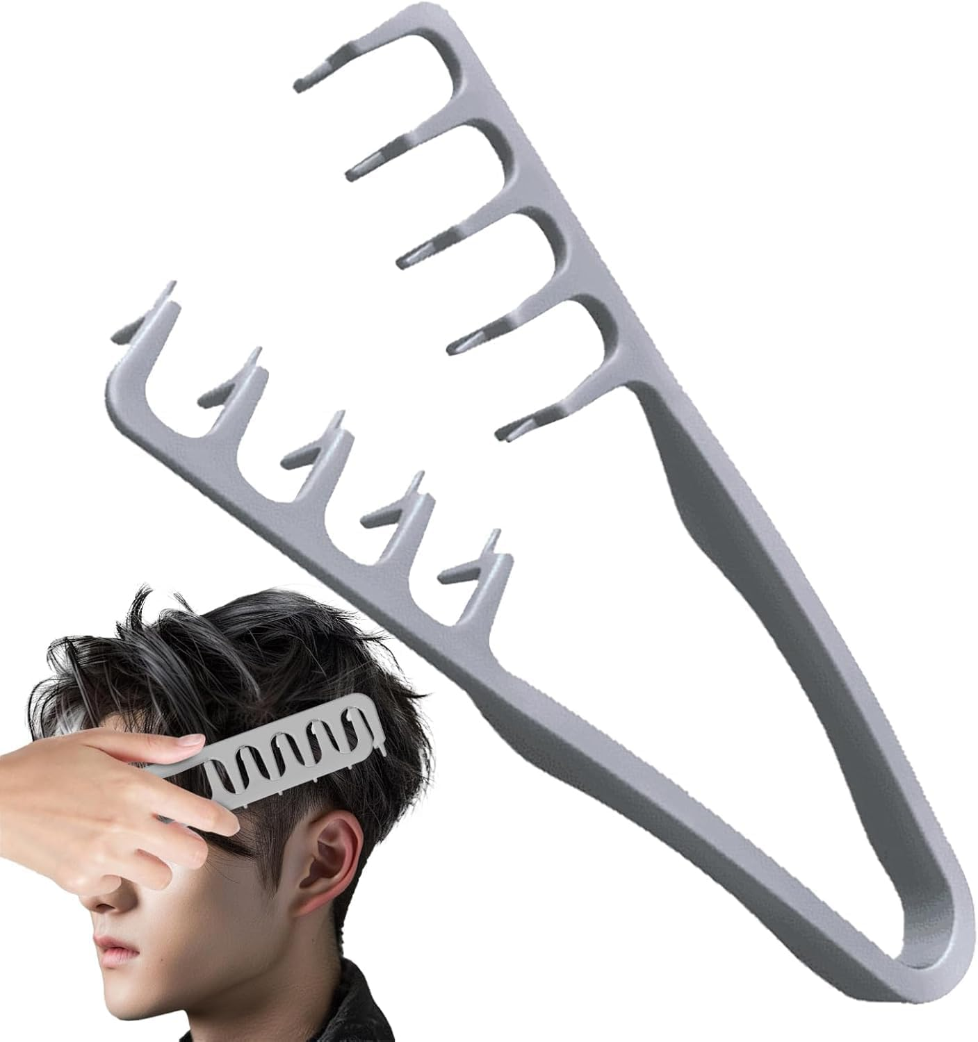 Afeamo Texture Comb, Volumizing Wide-Tooth Hair Styling Comb, Texture Combs, Volumizing Styling Tool for Cover the Bangs Seam and Fluff up Top of the Head for Women Men