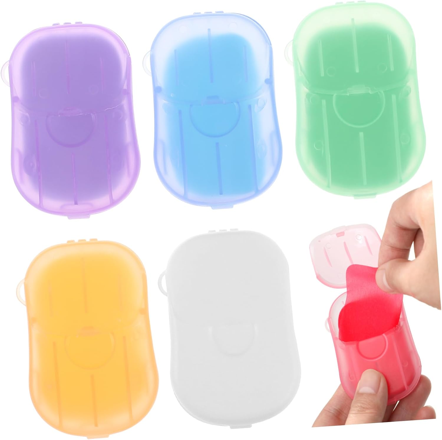 INOOMP 120 Sheets Portable Hiking Soap Sheets Convenient Travel Soap Paper for Outdoor Activities Camping and Hand Washing Includes Rose Lavender Milk Wormwood and Orange Scents image number 6