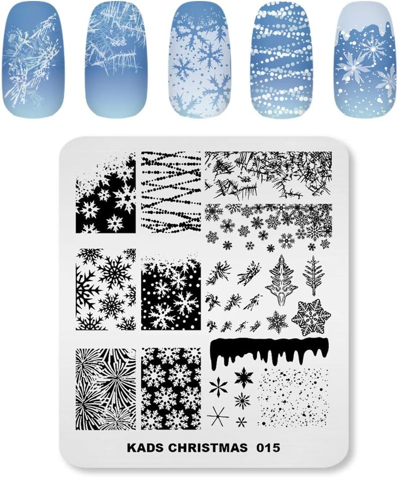 Alexnailart Professional Nail Stamping Plate Christmas Theme Templates Manicure Stencil Nail Art Print Tool (CH015) image number 3