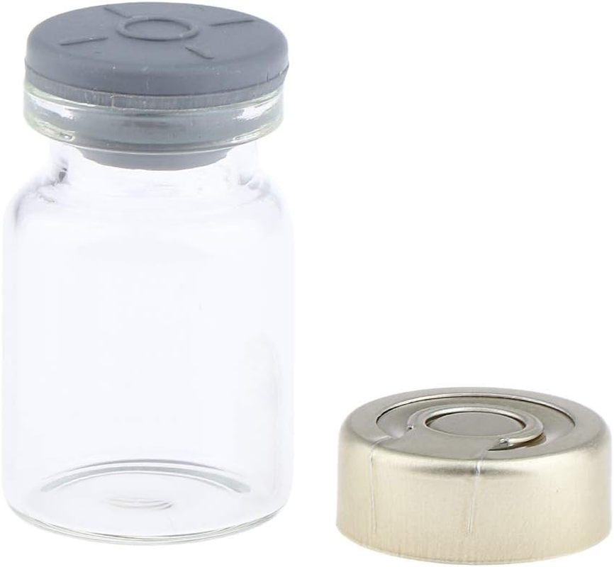 Harayaa 20Pcs Empty Sealed Sterile Serum Clear Glass Vials W/Aluminum Septa Seals - 5Ml image number 6