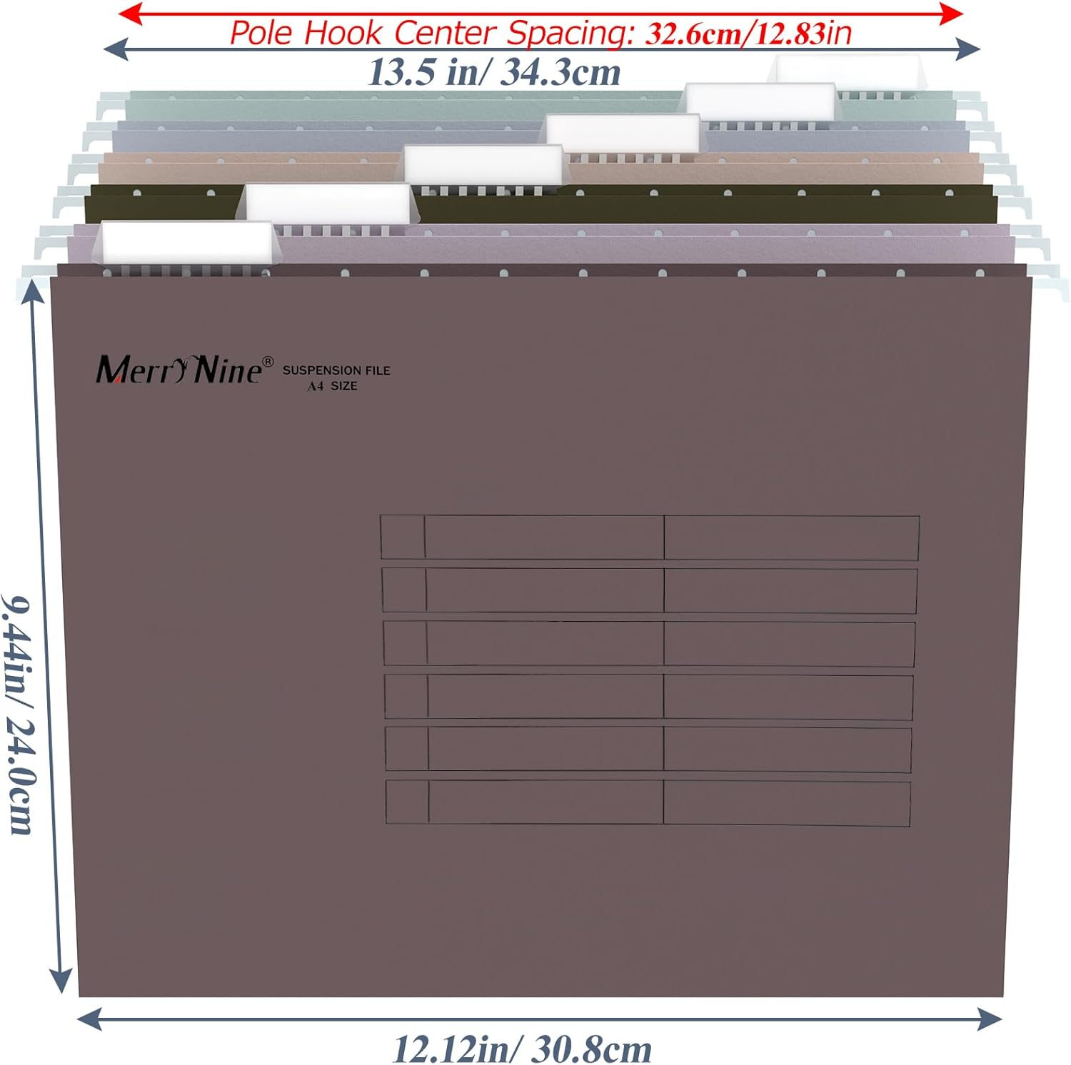Merrynine 24Pcs A4 Suspension Files, A4 Hanging Filing Cabinet Suspension Files with Tabs and Card Inserts for School Home Work Office Organization (Mixcolor) image number 1