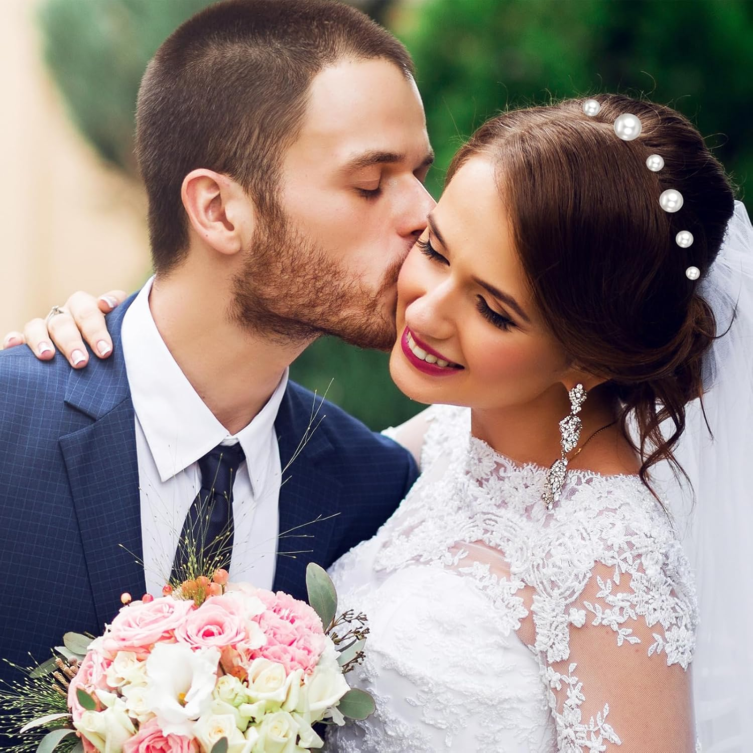 34 Pcs Wedding Pearl Hair Pins, Bridal Pearl Hair Accessories U Shape Barrette for Bride Bridesmaid Women Gold