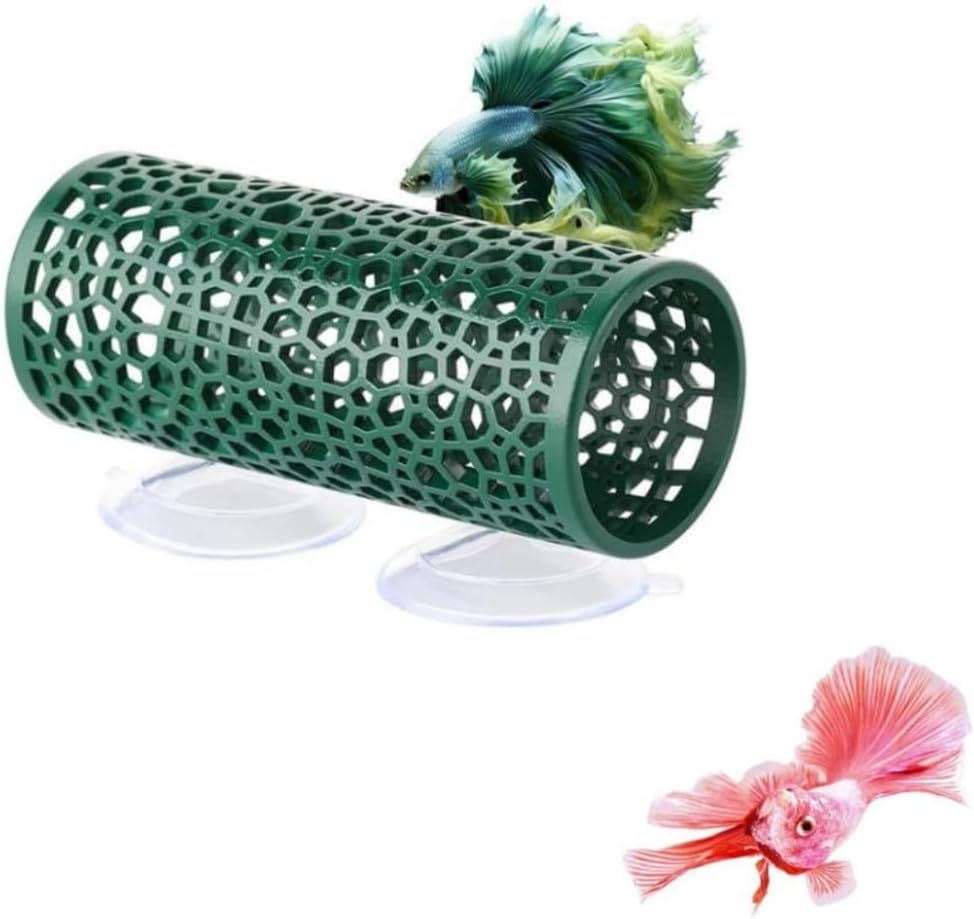 DACUAN Hollow Betta Fish Tunnel,Small Hole Hollow Betta Fish Cave,Aquarium Betta Tunnel with Suction Cups,Aquarium Decor Fish Tank Accessories Decorations Hideout Tube (Green) image number 5