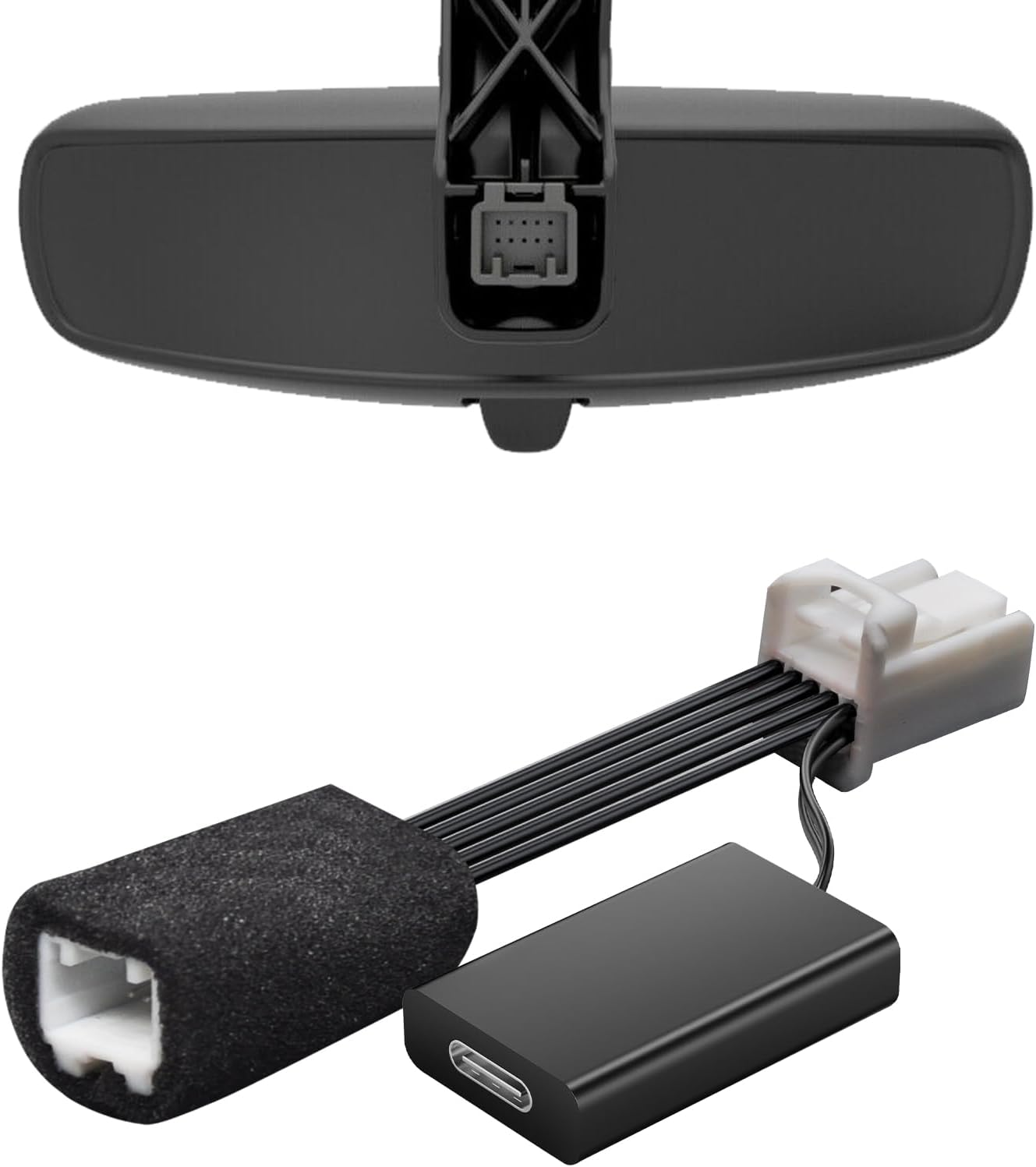 Mangoal Dashcam Power Adapter for Chrysler 10-Pin (Model A) for Jeep Ram Dodge Chrysler Grand Cherokee Etc,Gps Radar Mirror Camera Dash Cam Adapter,Hide the Wires,Connect Rearview Mirror Plug(Hidden)