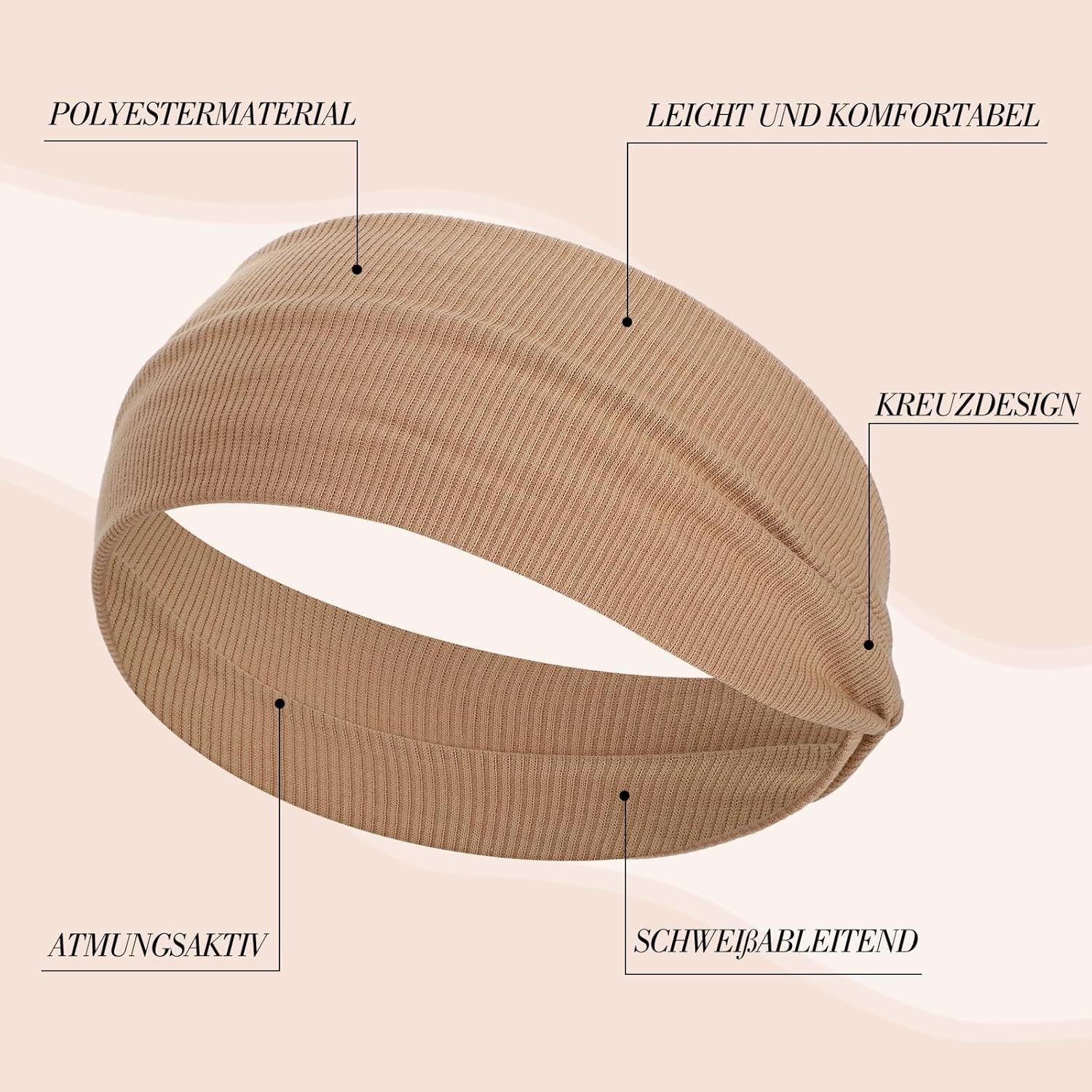 6 Pieces Women'S Headband Elastic Soft Headbands Sports Hair Bands for Yoga Fitness Jogging image number 4