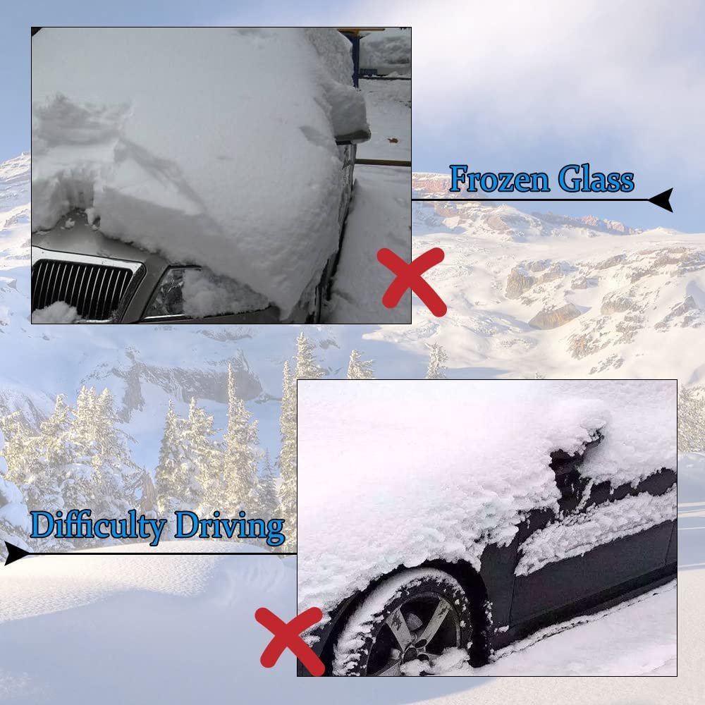 ASUBHA 2PCS Side Mirror Covers, Car Mirror Protector, Waterproof Snow Rearview Cover Protects from Ice Snow Frost Dew Rain Bird Poop, Car Accessories Auto Rearview Protection Cover for Most Vehicles