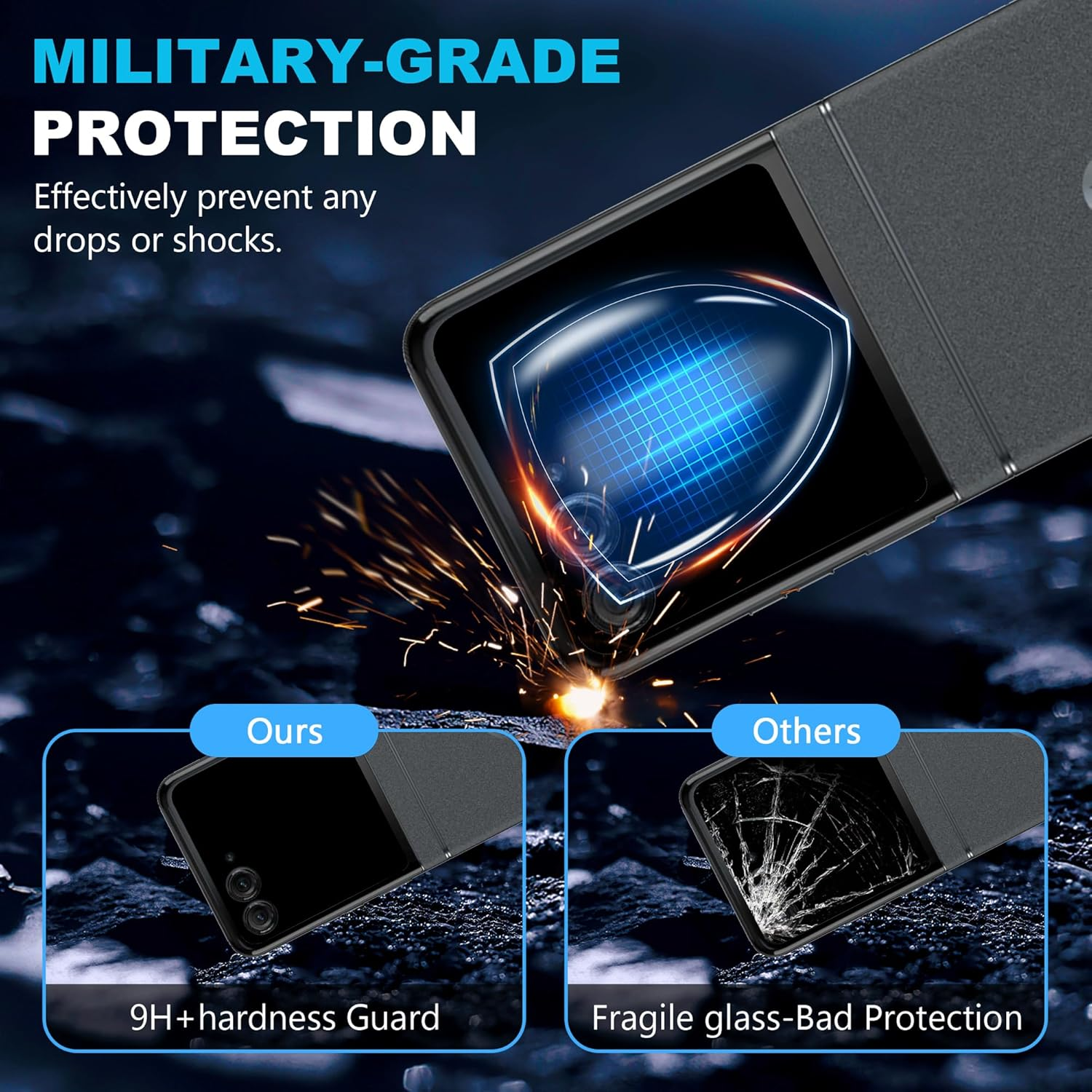 2 Pack Screen Protector for Motorola Razr 50 Tempered Glass, 2 Pieces Camera Glass Film, 9H Hardness, Anti-Scratch and Bubble-Free Screen Protector