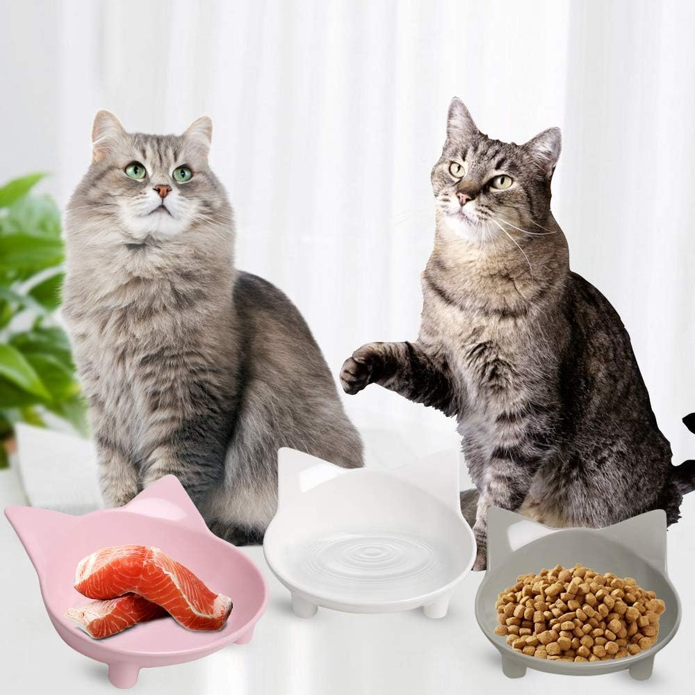 Rapsrk Cat Food Bowl, Non-Slip, Shallow Design, Bpa-Free, 24 Ounces, Dishwasher Safe - Multi-Colored image number 3