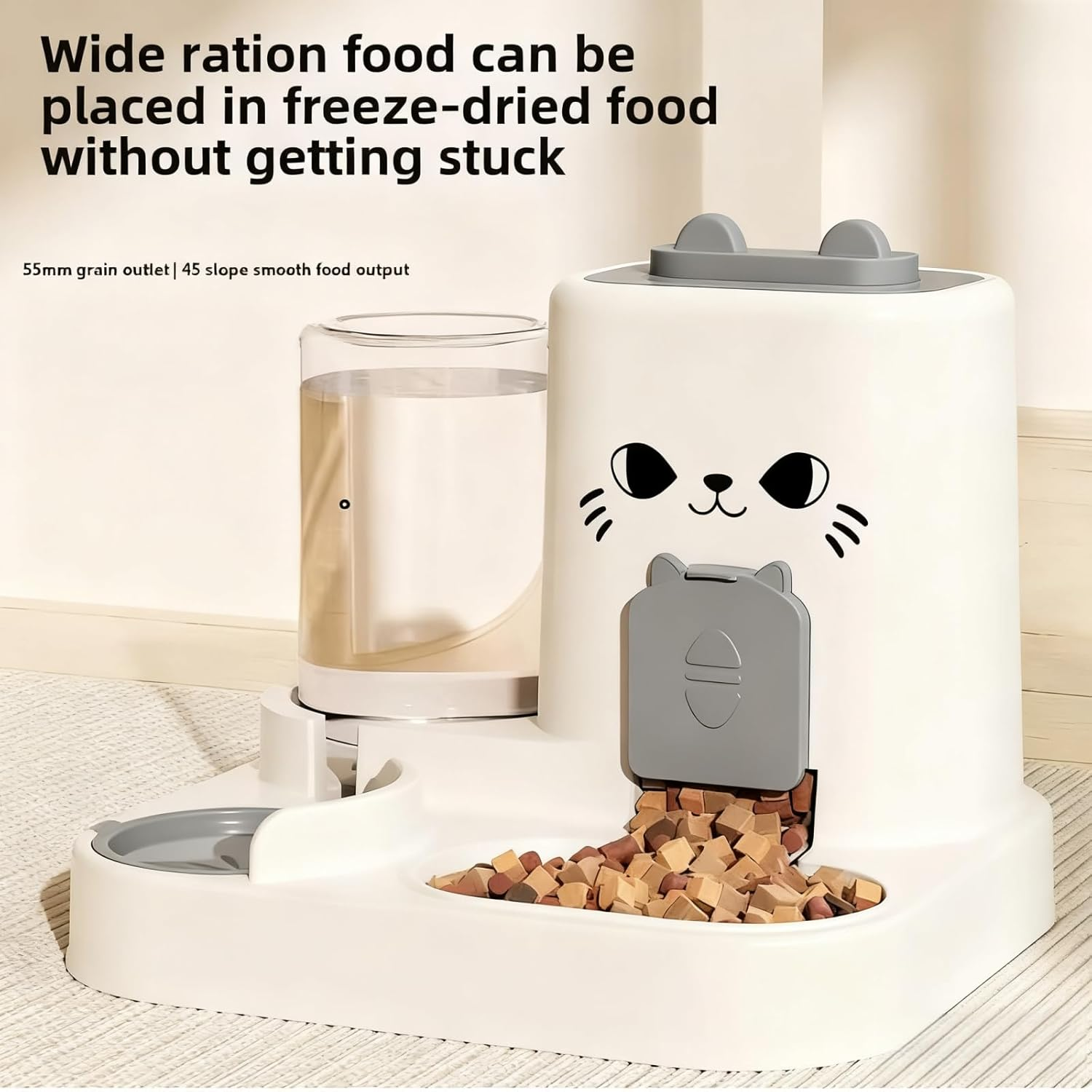 XXYSPT Utomatic Cat Feeder and Water Dispenser Set, 2-In-1 Pet Food Dispenser with 2.3L Dry Food Container and 1L Water Bottle, Gravity Feeding System for Cats and Small Dogs image number 4