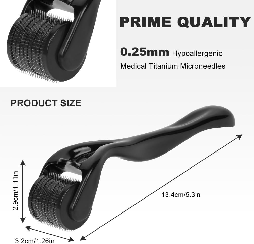 LOPHE Derma Roller, 0.25Mm Microneedle Derma Roller for Men and Women, Professional Microneedling Derma Needling, Micro Needle Roller Facial Wrinkles Hair Loss Stretch Marks Hair Regrowth - 6 In 1 Kit image number 2