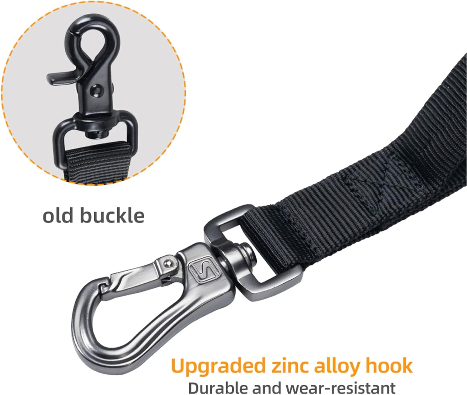 EXCELLENT ELITE SPANKER Bungee Dog Leash Tactical Dog Leash Nylon Adjustable Tactical Leash for Dogs Quick Release Military Dog Leash with 2 Control Handle (Black) image number 6
