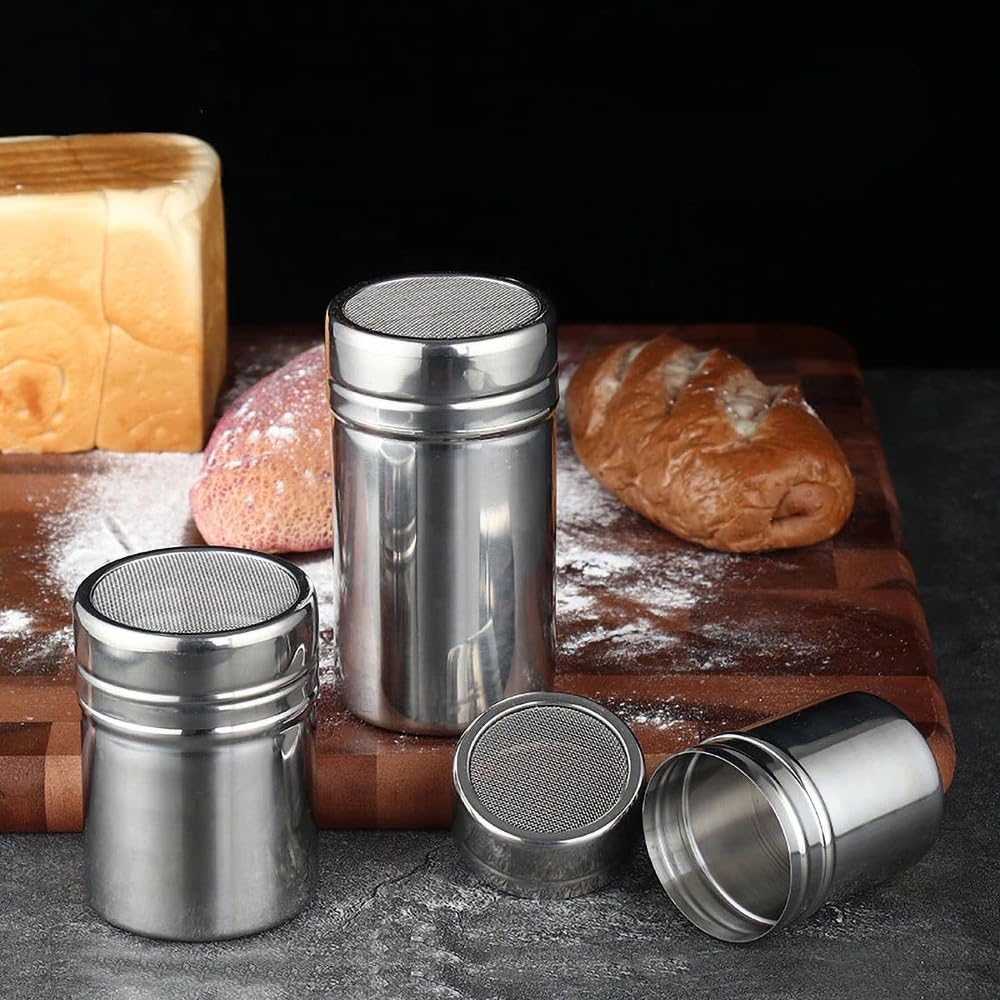 Stainless Steel Icing Sugar Cocoa Coffee Shaker Flour Duster Chocolate Powder L(6.5X11CM) image number 5