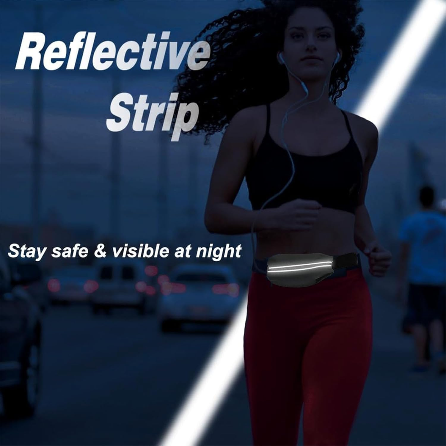 XUTONG Upgraded Running Belt with Adjustable Elasticity,Waterproof Running Phone Belt,Waist Bag Belt, Reflective Running Bag Belt,Fitness Training Bag,Men'S and Women'S Running Bag (Gray) image number 6