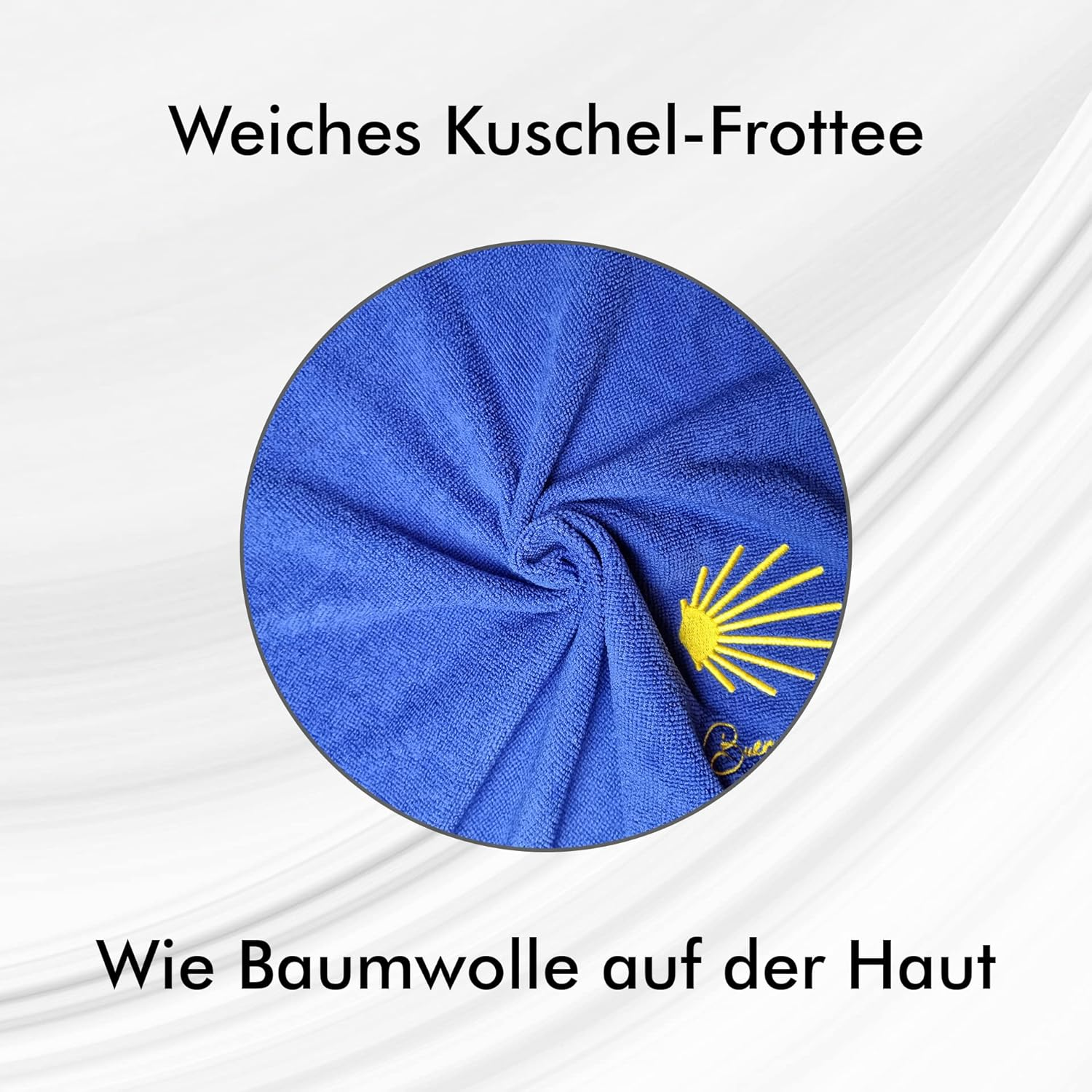 Buen Camino Microfibre Hand Towel 120 X 60 Cm | Travel Towel for the Jakobs Way | Very Absorbent, Ultralight, Quick-Drying, Small Pack Size, Cuddly Soft, Terry Towel, image number 3