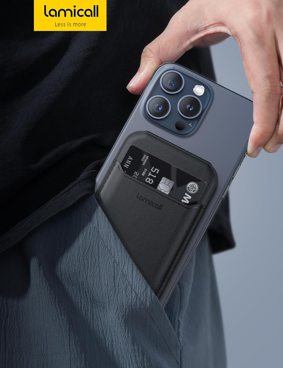 65G Lightweight for Mag Safe Wallet Stand - Upgraded Slim Phone 3 Cards Holder, Adjustable Leather Apple Iphone Wallet Stand, Magnetic for Iphone 16/15/14/13/12, Not for Mini, Mag Safe Accessories image number 1