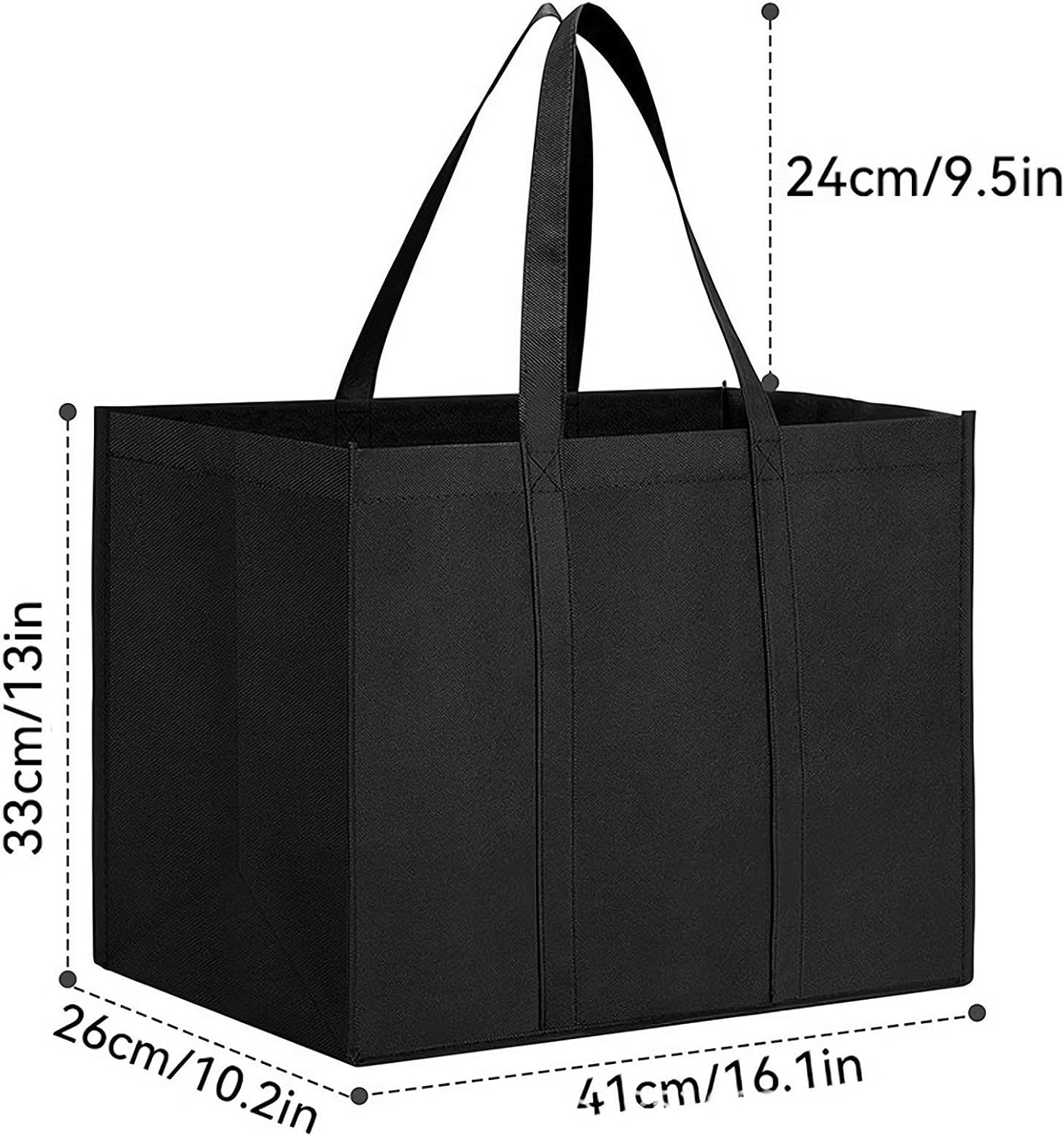 REGODI 12 Pack Reusable Grocery Bags, Eco-Friendly Foldable Shopping Bags with Long Handle - Heavy Duty Durable Produce Bags for Groceries image number 2