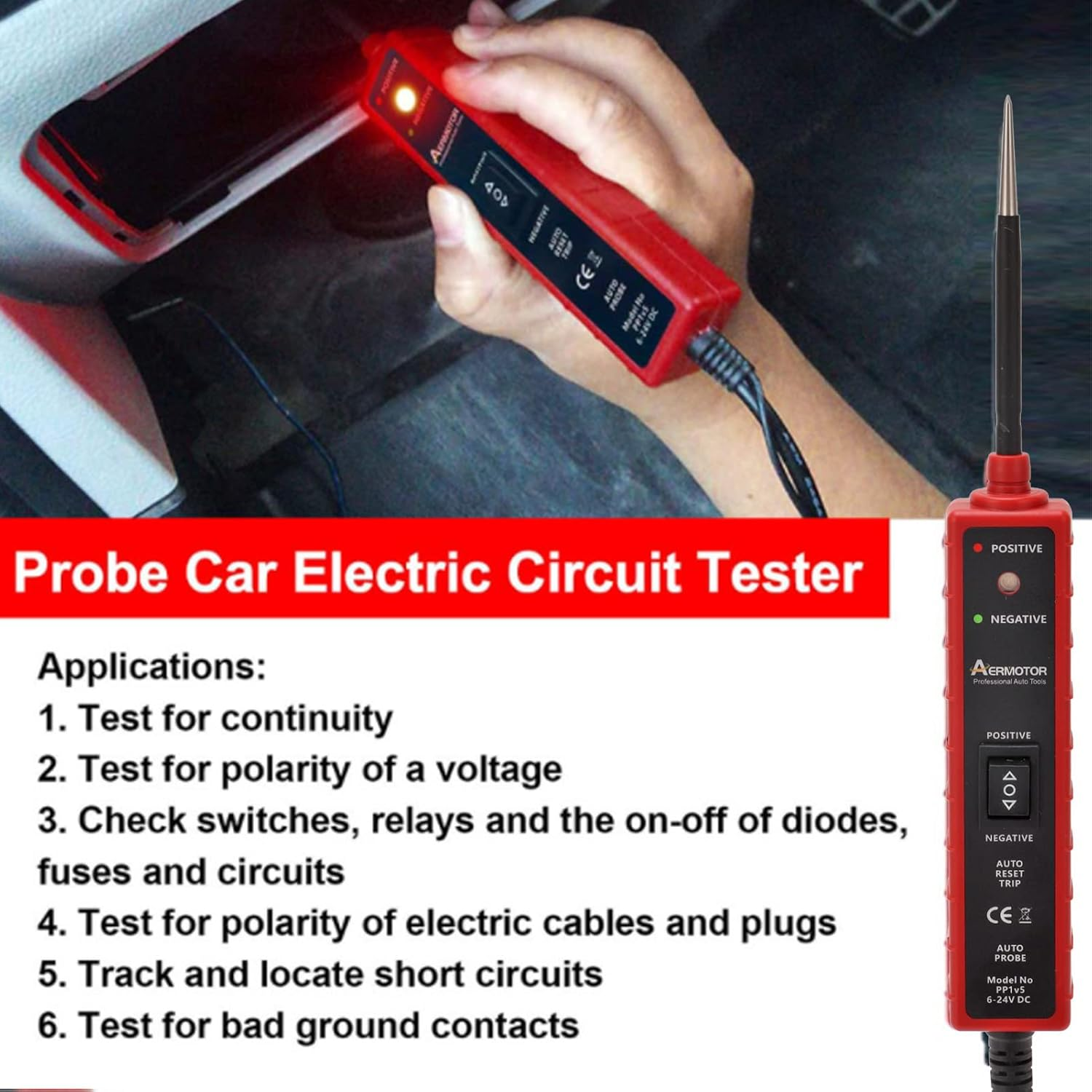 Auto Electric Circuit Tester 6 24V Power Test Probe Universal Car Electrical System Diagnostic Tool Versatile Design for Efficient Vehicle Maintenance and Troubleshooting image number 2
