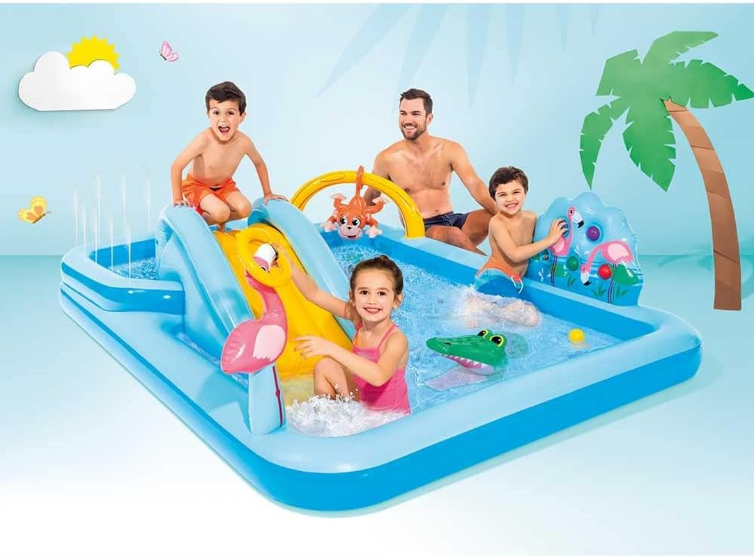 Intex 57161EP 96" X 78" X 28" Inflatable Jungle Adventure Play Center Spray Kiddie Pool for Ages 2 and Up image number 1