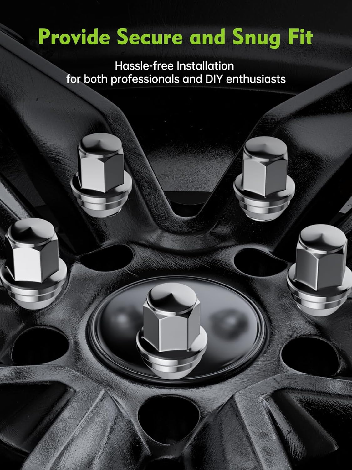 M14X1.5 OEM Lug Nuts - Replacement for Ford Mustang Edge Explorer MKX MKZ Aviator Factory Wheel, Chrome 13/16" 21Mm Hex, 20 PCS One-Piece Auti-Rust Tire Lug Nuts, OE#ACPZ-1012-M 611-007