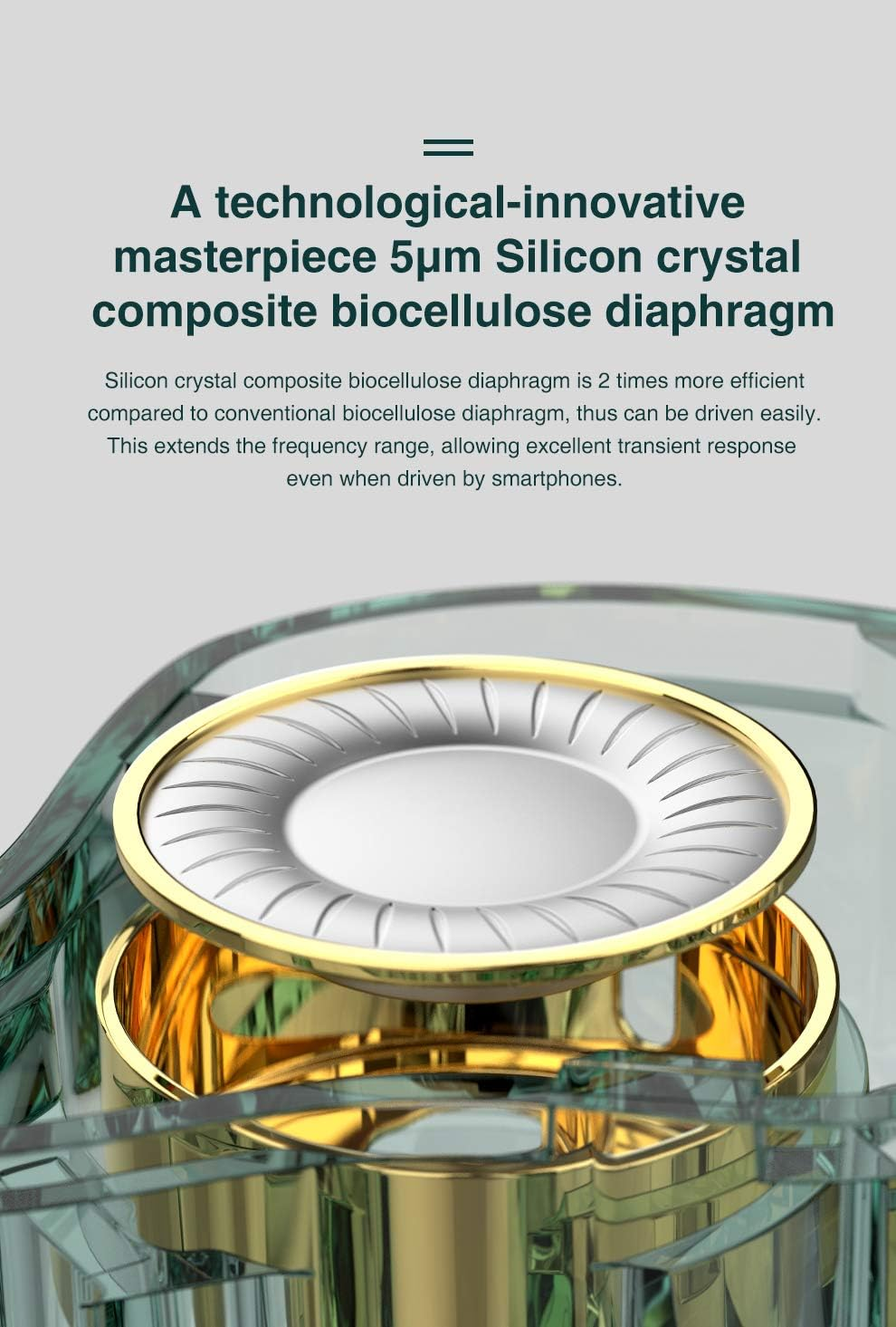 KAMINRUN TRN MT1 In-Ear Earphone Headphones, Hifi In-Ear Earphone Earbud with 10 Mm Composite Magnetic Dynamic Driver in Ear Monitor Earbuds with Detachable Cable (Whith Mic, Typec Grey)