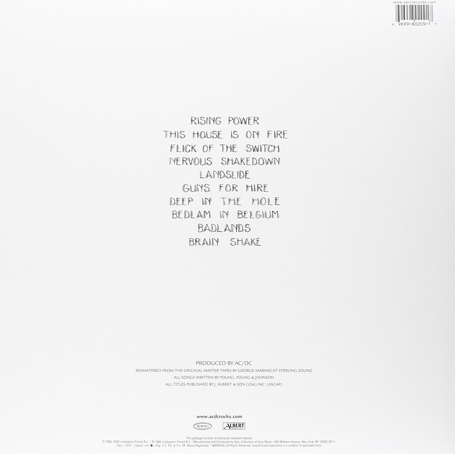 Flick of the Switch (180G) image number 1