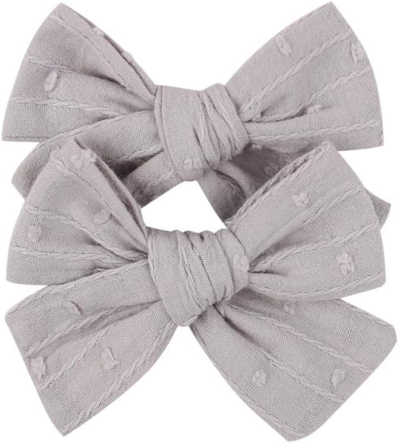 3.2'' Girls Rufous Linen Hair Bows Clips - Alligator Clips Hair Accessories for Little Girls, Toddlers, Kids, and Teens