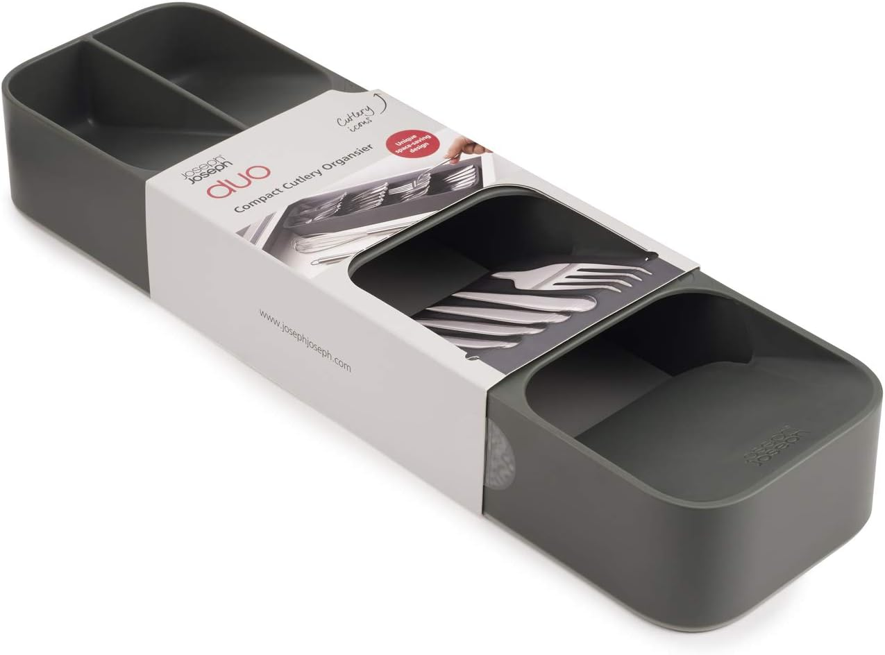 Joseph Joseph Duo Compact Cutlery Organiser, Grey image number 1