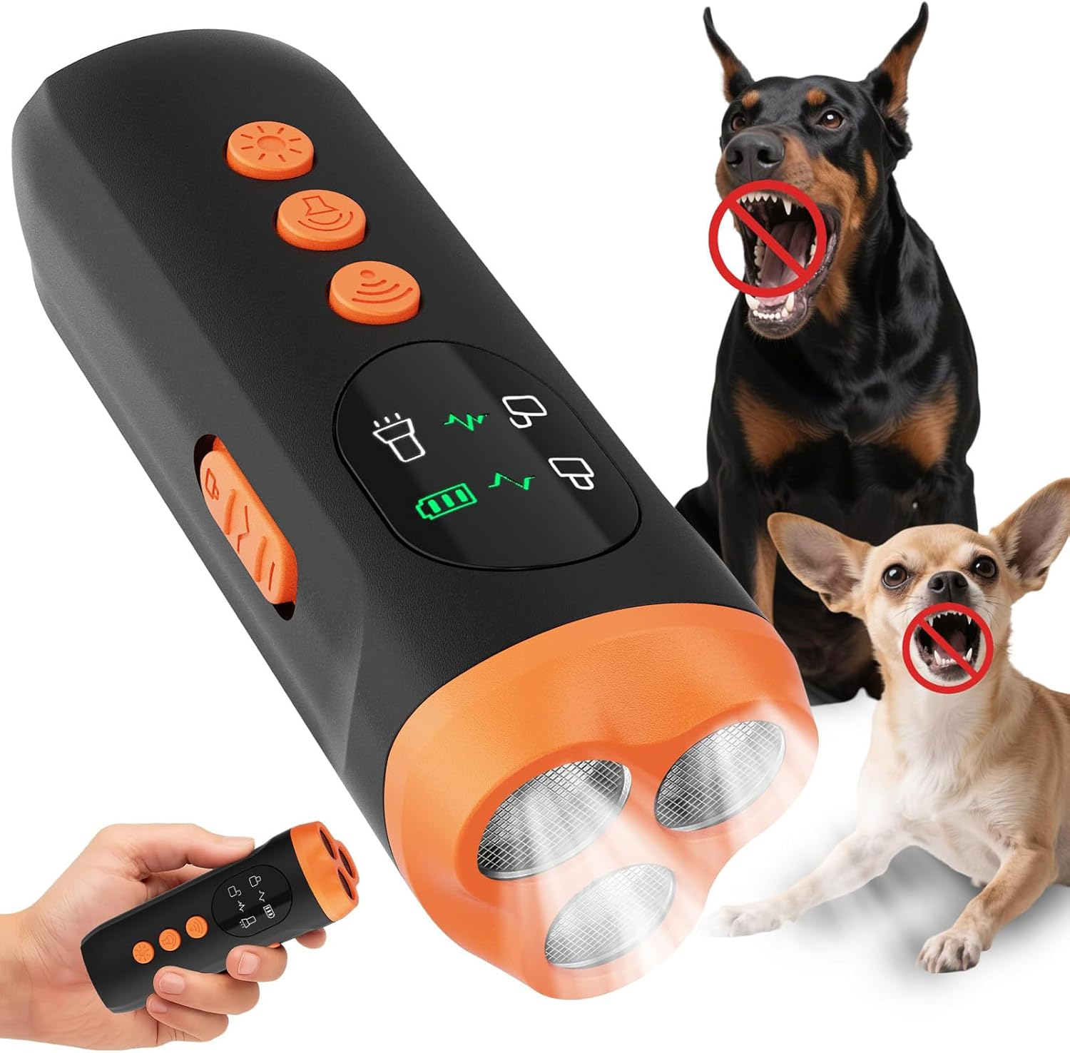 Anti Barking Device for Dogs, 3X Ultrasonic Dog Bark Deterrent Device, 15M Range Dogs Bark Control, Stop Dog Barking Devices for Small Medium Large Dog Outdoor Indoor Correct 4 Training Modes image number 3
