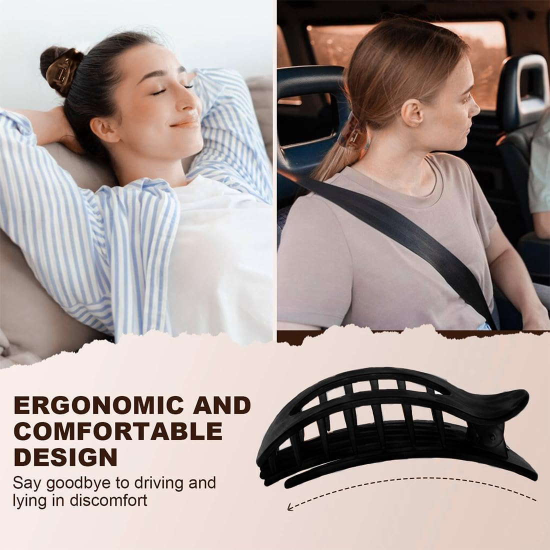 KIRZAX Pack of 4 Hair Clips for Women, Hair Clip, Flat Claw Clip, Hair Clip for Dunn Hair, Strong Hold Side Hair Clips for Everyday Life, Sports, Driving, Lying (Style 3) image number 1