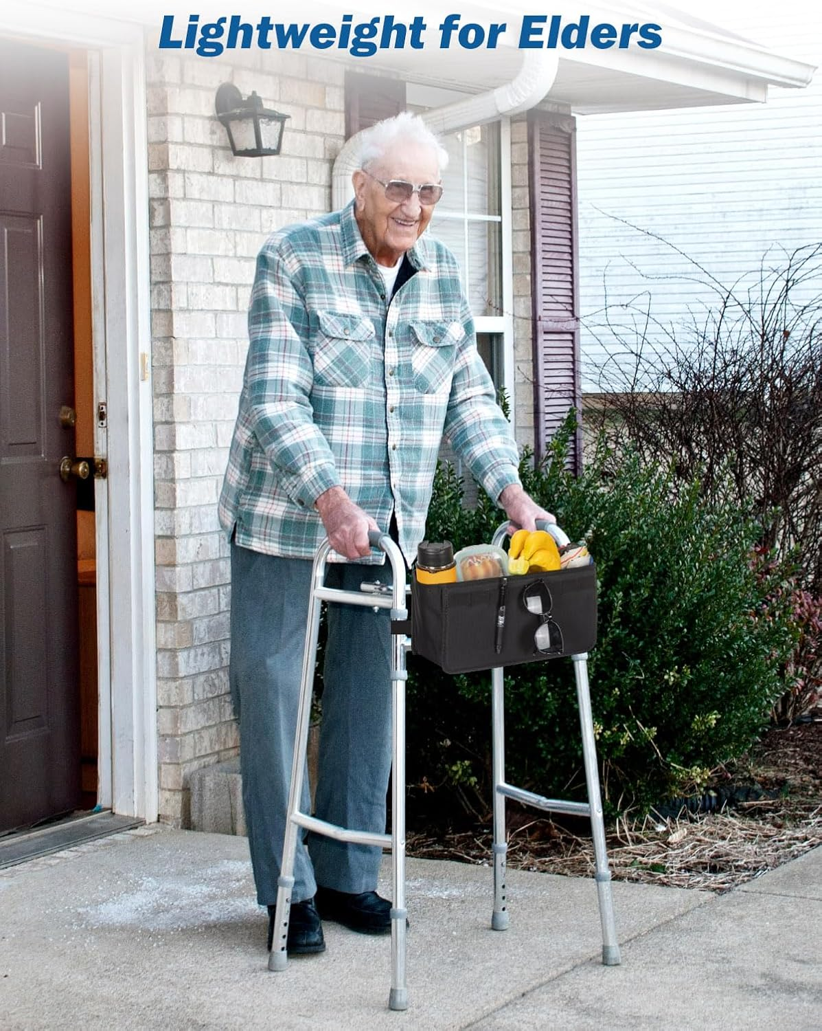 JOYTUTUS Walker Basket for Rollator Walkers, Storage Bag for Seniors, Can Be Installed inside or Outside image number 6