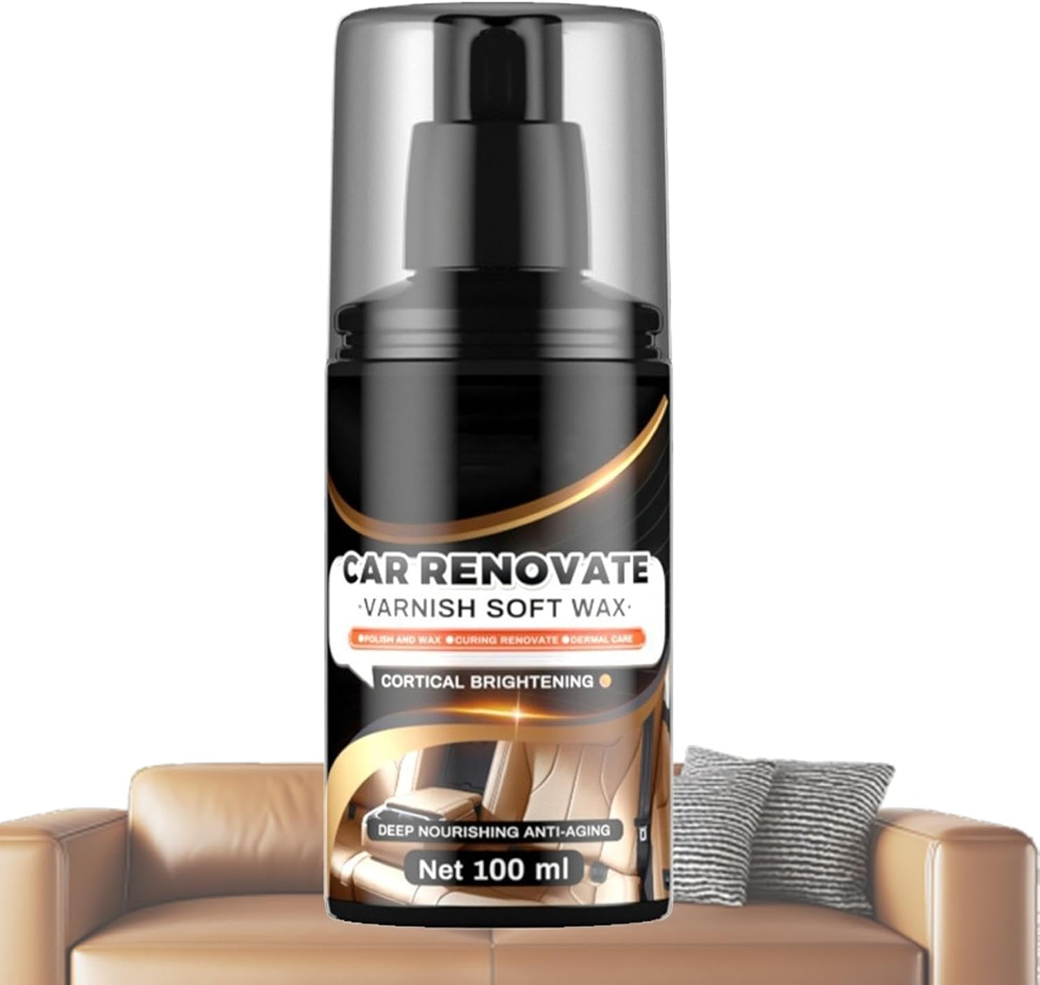 Fmtwphn Cleaning Paste for Leather Care,Portable Leather Shoe Cleaner | Automotive Interior Leather Cleaning Cream, Furniture Conditioner and Cleaner for Home image number 5