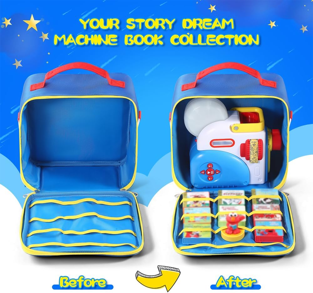 Portable Bag Carrying Case Compatible with Little Tikes Story Dream Machine Books Starter Set and Character - Blue image number 2