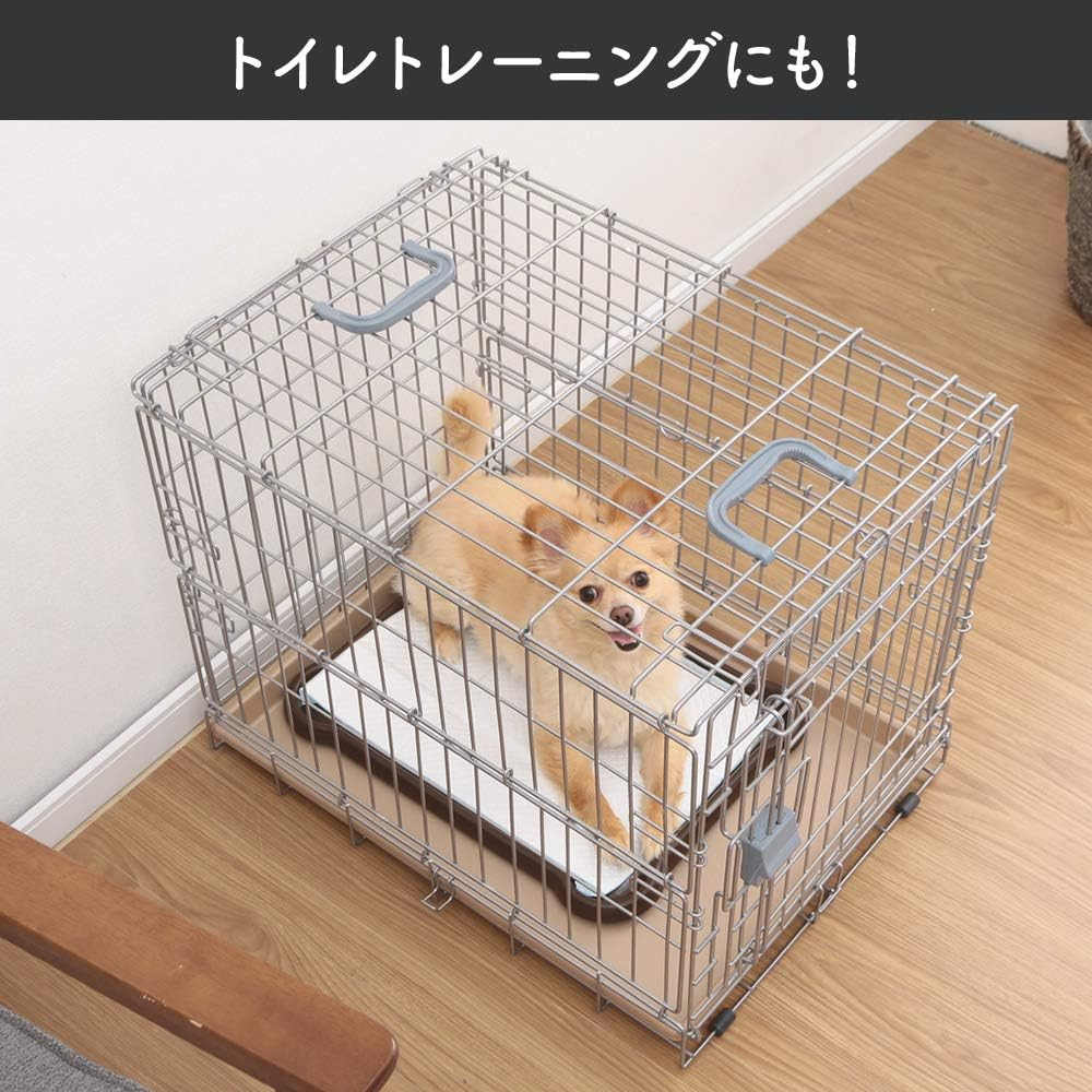 Iris Ohyama Dog Cat Cage, Folding, Silver, for Medium Dogs, Width 21.5 X Depth 30.3 X Height 23.8 Inches (54.5 X 77 X 60.5 Cm) image number 1
