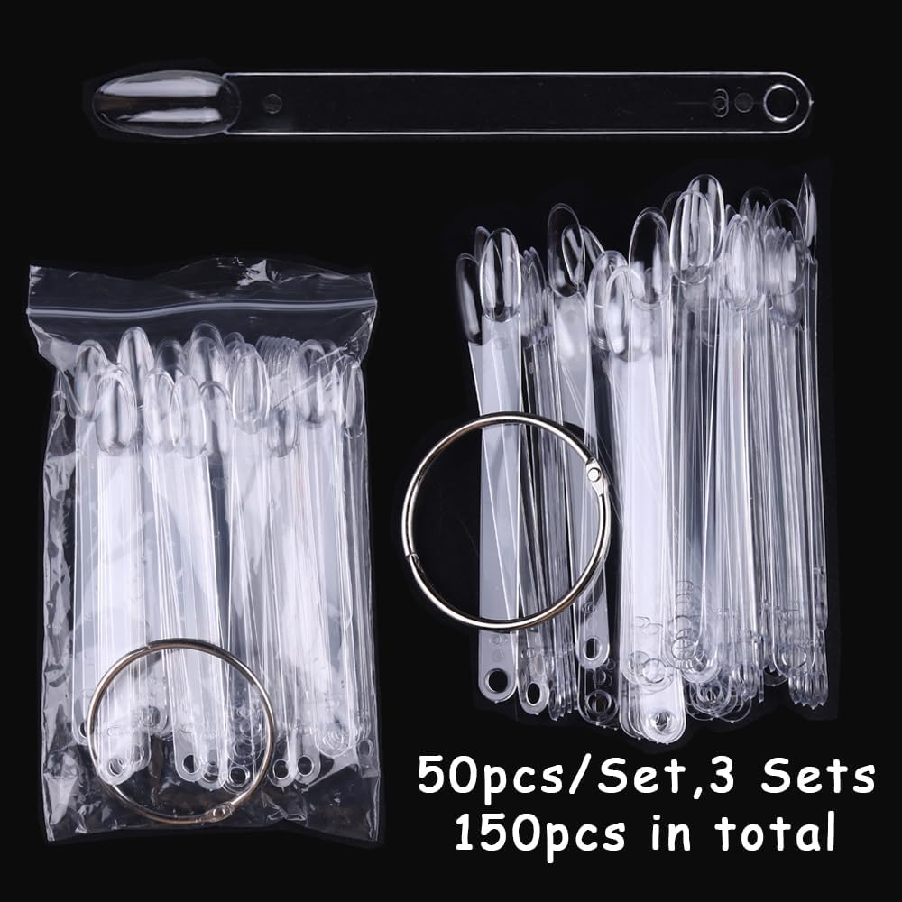 SUTOKAKA - 【You Will Receive】3 Sets Clear Nail Polish Samples with Metal Ring, 50Pcs per Set, 150Pcs in Total. image number 3