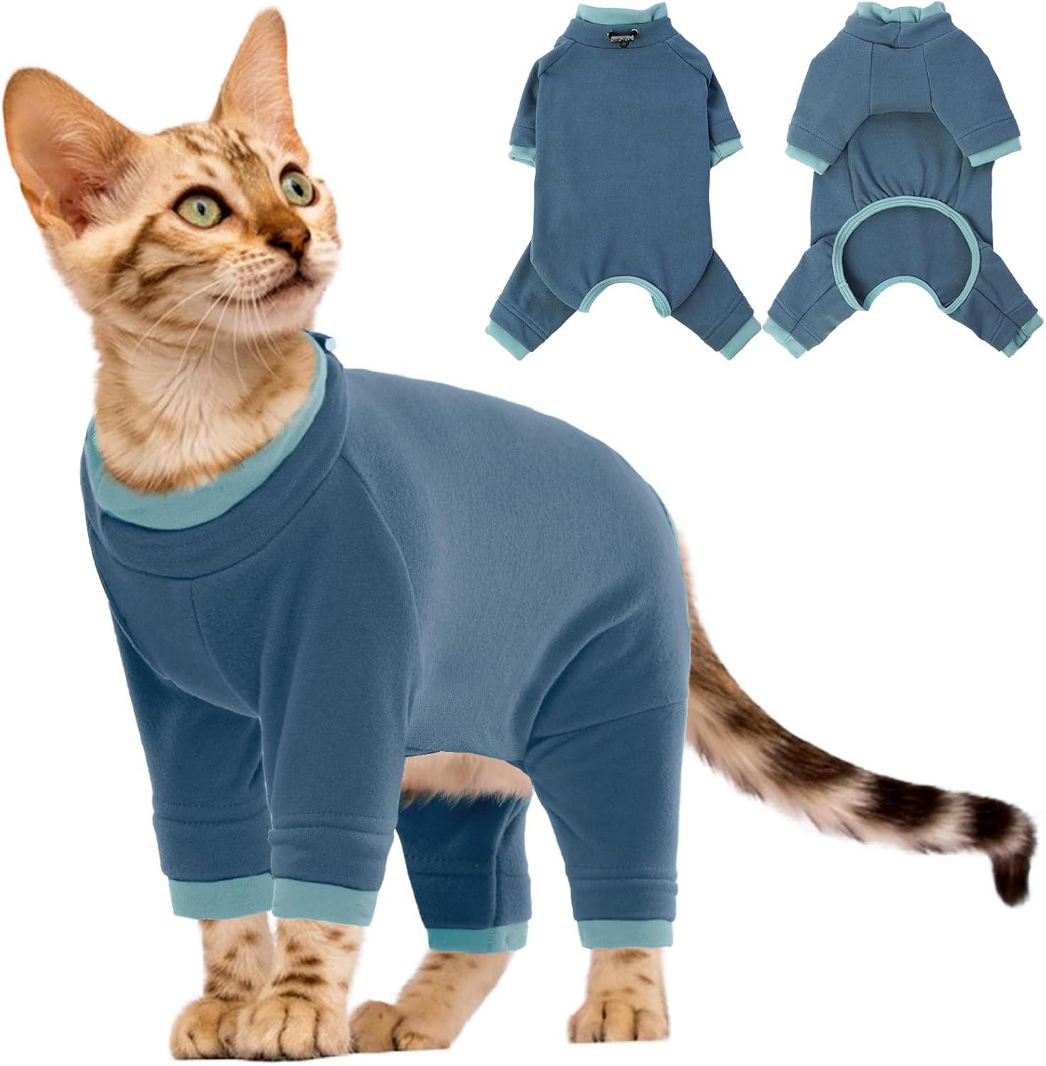 Cat Clothing, Jumper Cat Warm Vest Cat Pyjamas Jumpsuit Onesie Cat Winter Coat Jacket Cat Costume (Black, XL)