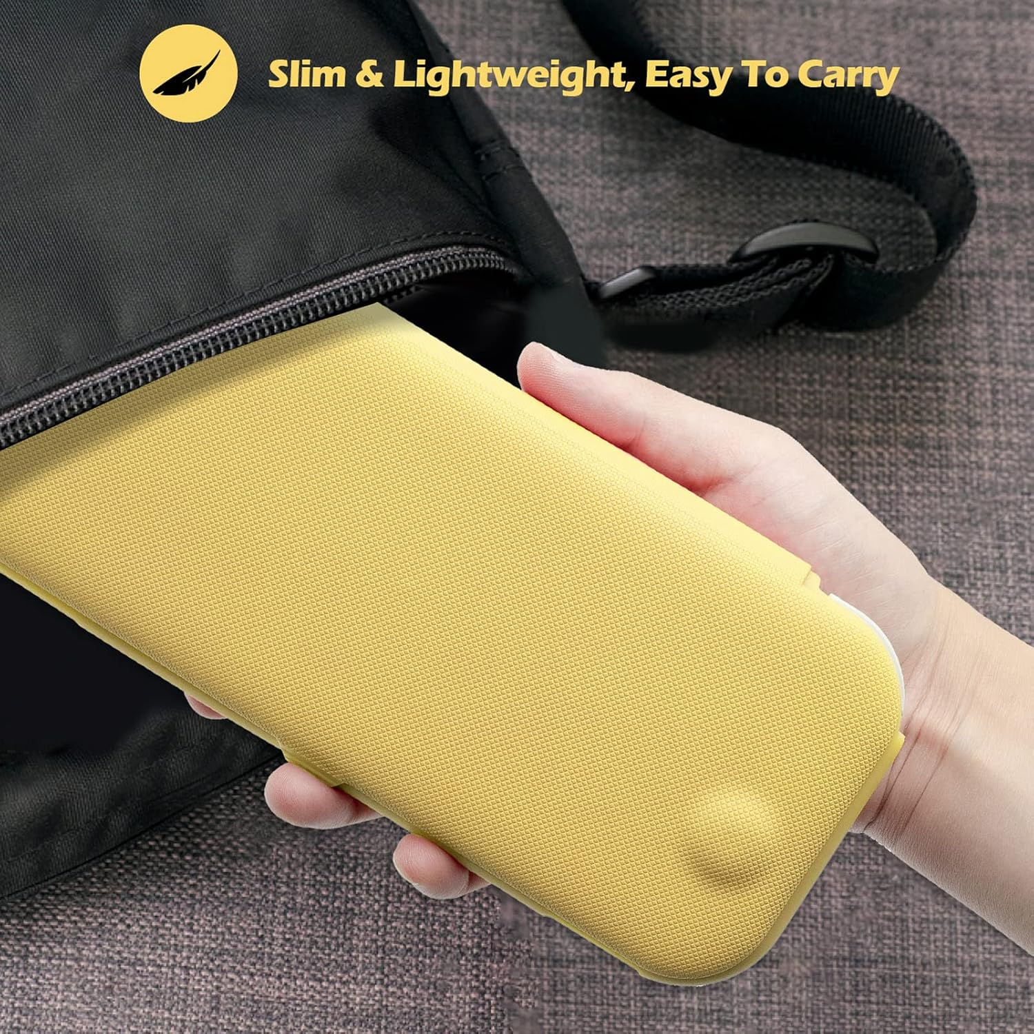 Procase Flip Cover for Nintendo Switch Lite with 2 Pack Tempered Glass Screen Protectors, Slim Protective Case with Magnetically Detachable Front Cover for Nintendo Switch Lite 2019 -Yellow - Turquoise image number 5