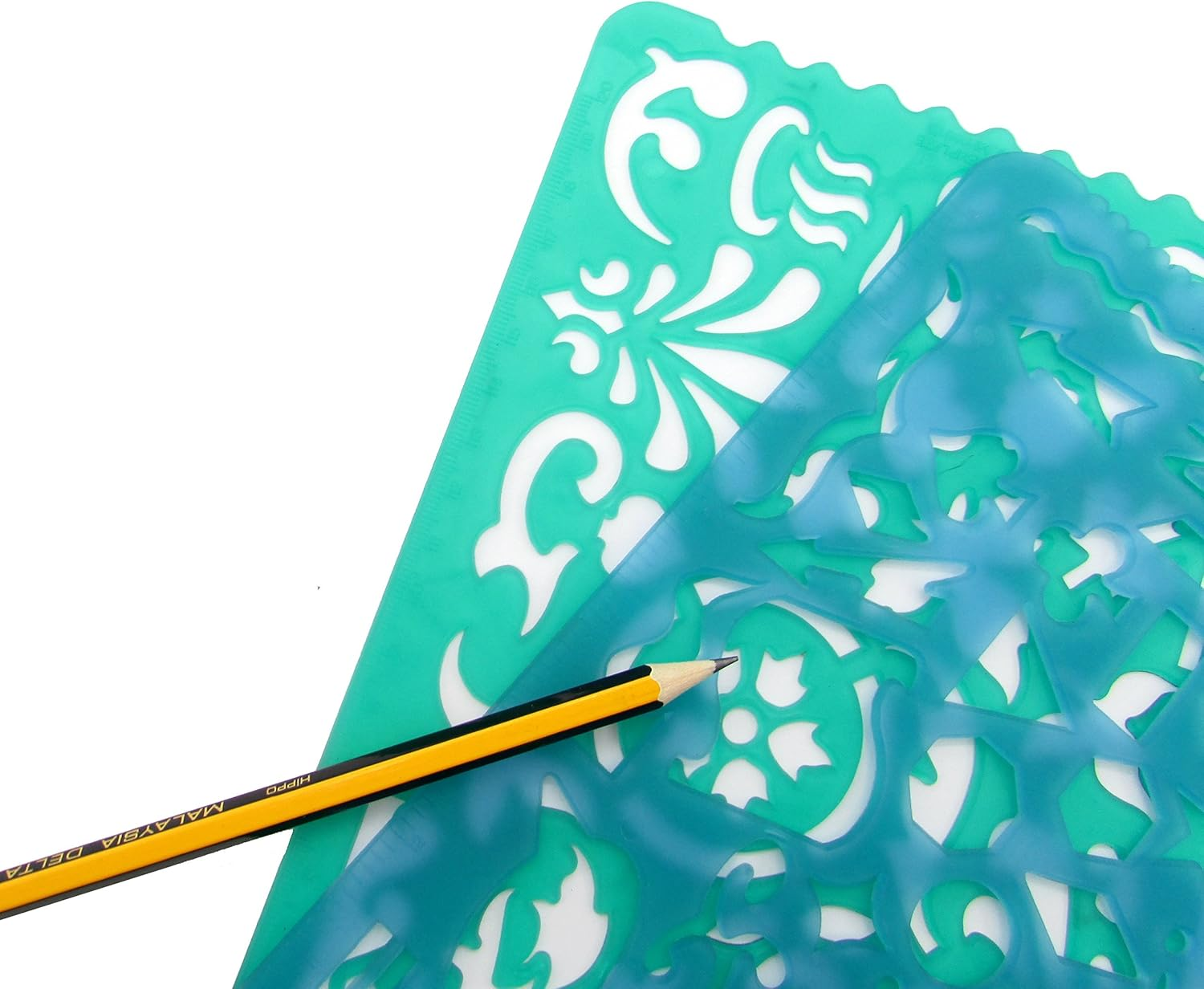 Set of 2 Artistic Drafting Templates of Various Shapes and Designs for Artists by YOSOGO