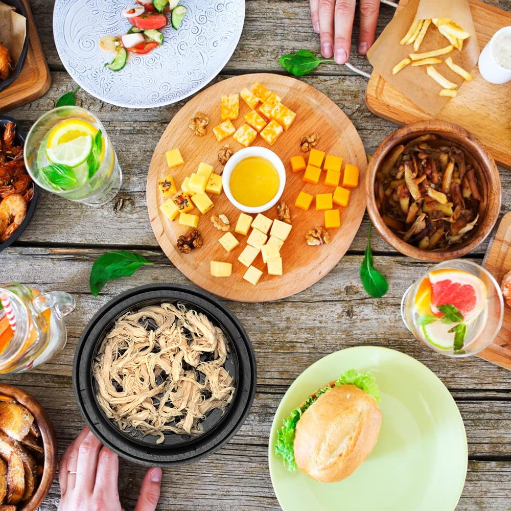 BOMEON Chicken Shredder Shred Machine Meat Shredding Tool with Handles and Non-Skid Base Mat Suitable for Pulled Pork Red Beef Alternative to Bear Claws 1Pc 8Inch Black image number 6