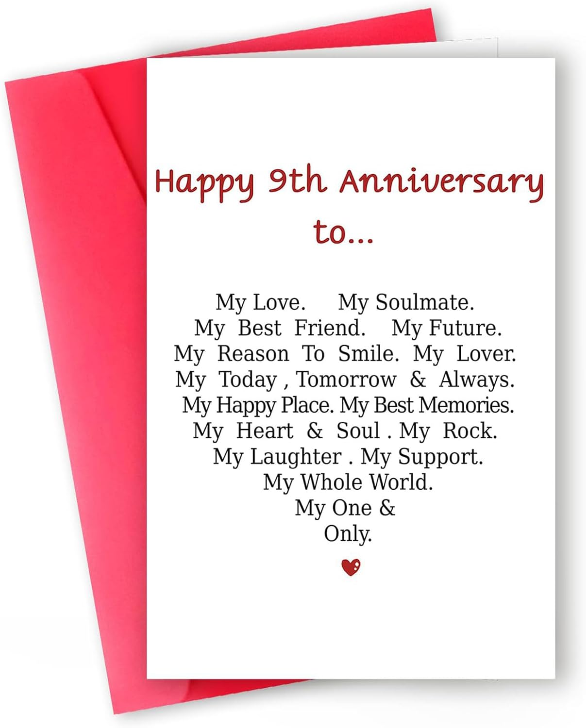 Anniversary Card, Happy 9Th Card for Girlfriend, Romantic Anniversary Card for Him Her, Funny Nine Year Wedding Anniversary Card for Wife Husband