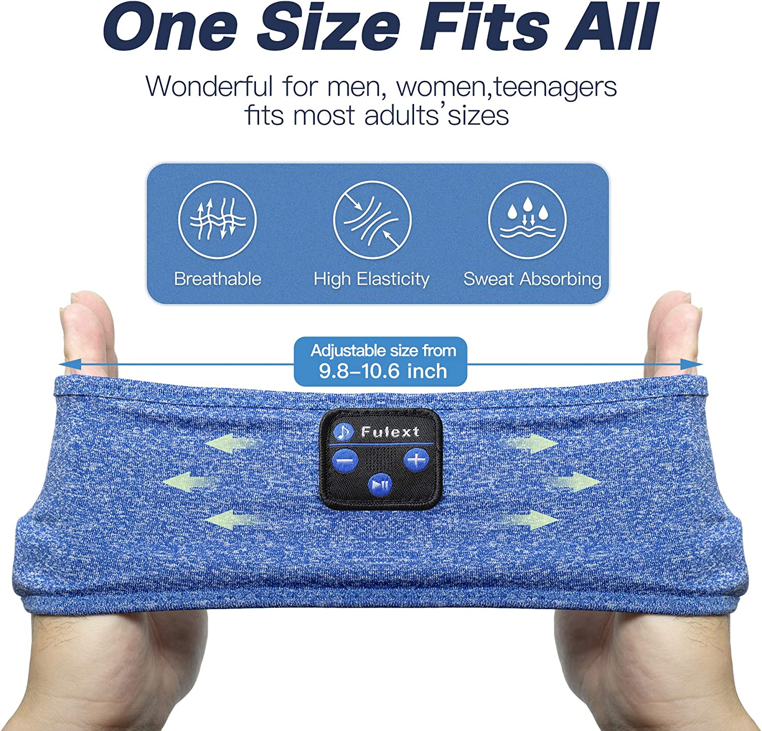 Sleep Headphones Bluetooth Sleeping Headband, Lavince Sleeping Headphones Music Sports Headphones Headband, Soft Bluetooth Headband for Side Sleepers, Birthday Christmas Sleeping Gifts for Women Men - Blue image number 2