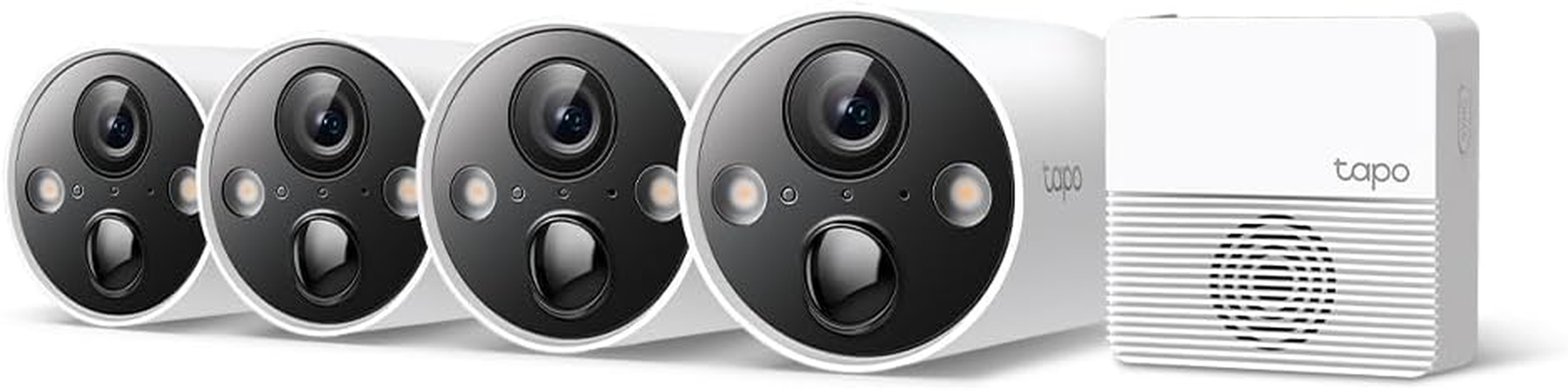 Tapo Tp-Link Security Wi-Fi Camera, Wireless, 2K QHD, 4MP, Colour Night Vision, Smart Free AI Detection and Notification, Light and Sound Alarm, Local Storage, IP65, Hub Included, 4-Pack(Tapo C420S4) image number 1