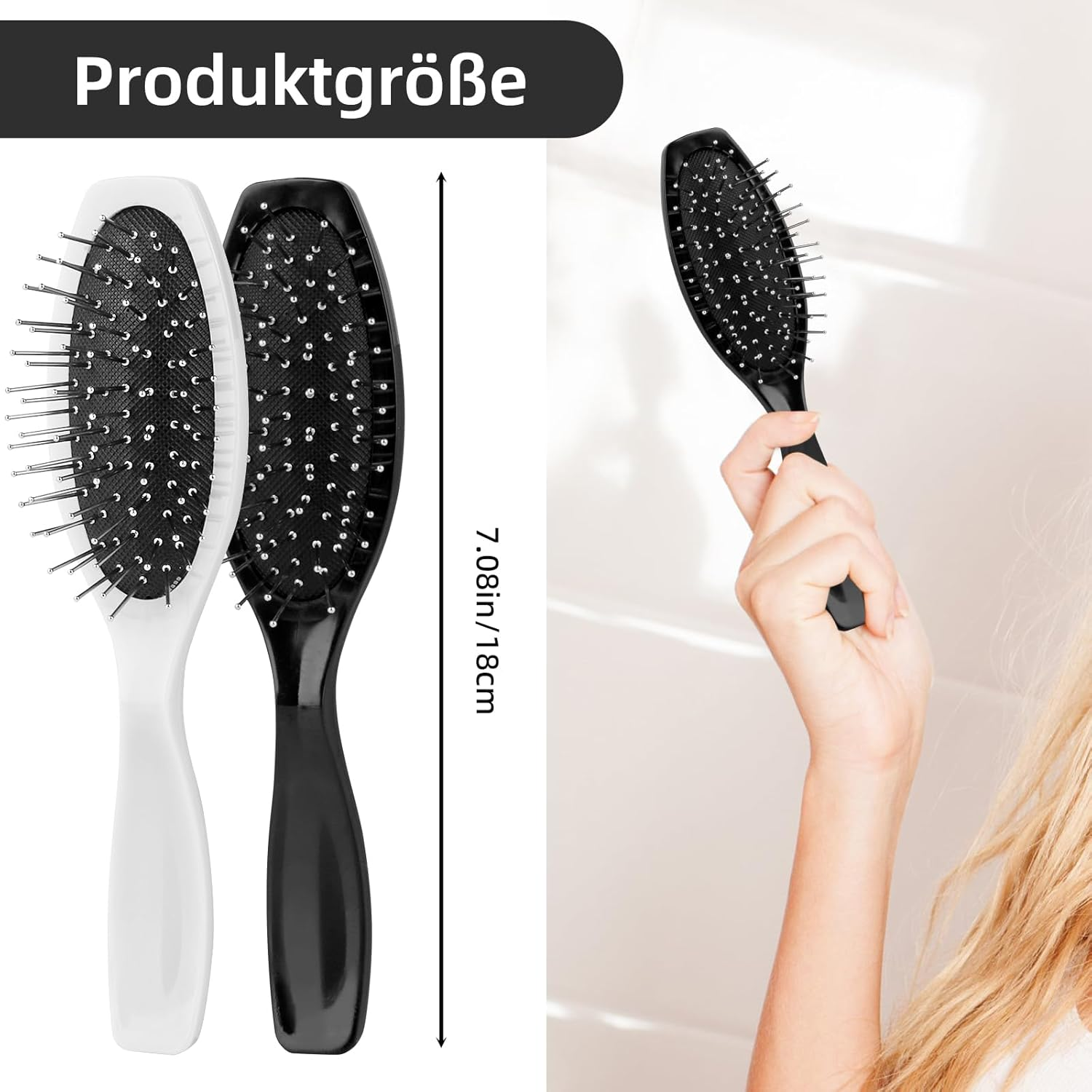 Wig Brush for Synthetic Wigs, Pack of 2 Metal Wire Wig Brush for Real Hair, Stainless Steel Hair Extension Brush Comb 6.3 Inches for Detangling, Hairdresser, Doll, Beginner, Easy Travel image number 5