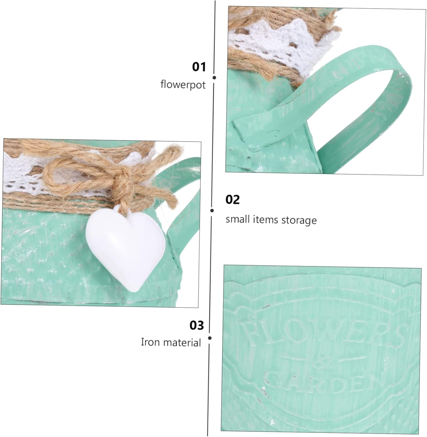 Amosfun 2Pcs Succulent Flowerpot Bonsai Flowerpot Gardening for Household Plant Container Table Decoration for Home Supply and Nursery Decor image number 1