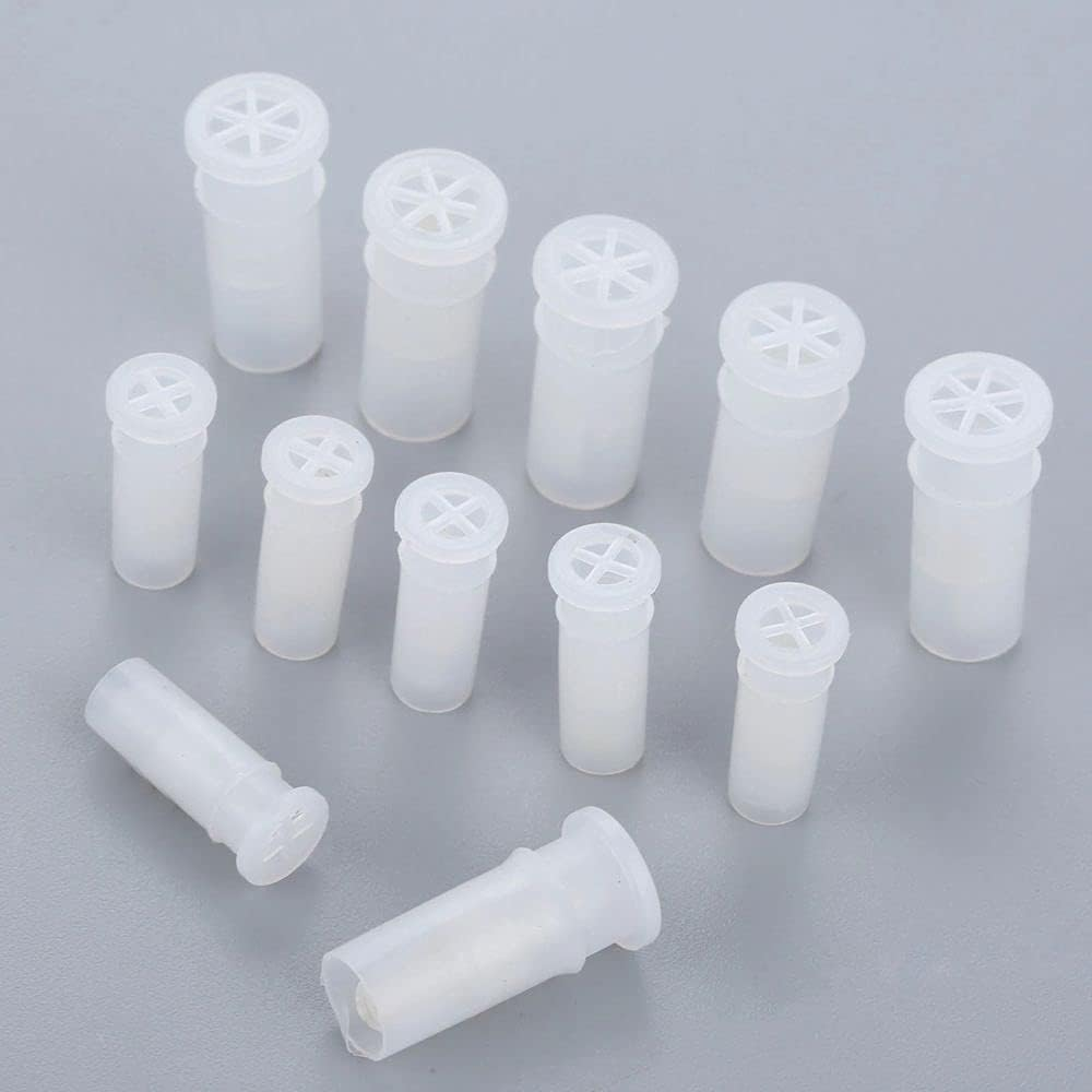 Clockjuan 100 Pcs White Toy Noise Makers Insert Squeakers, Plastic Dog Squeaky Whistles, Dog Squeak Toys Toy Insert Replacements DIY Accessories(15.5X4.8Mm) image number 1
