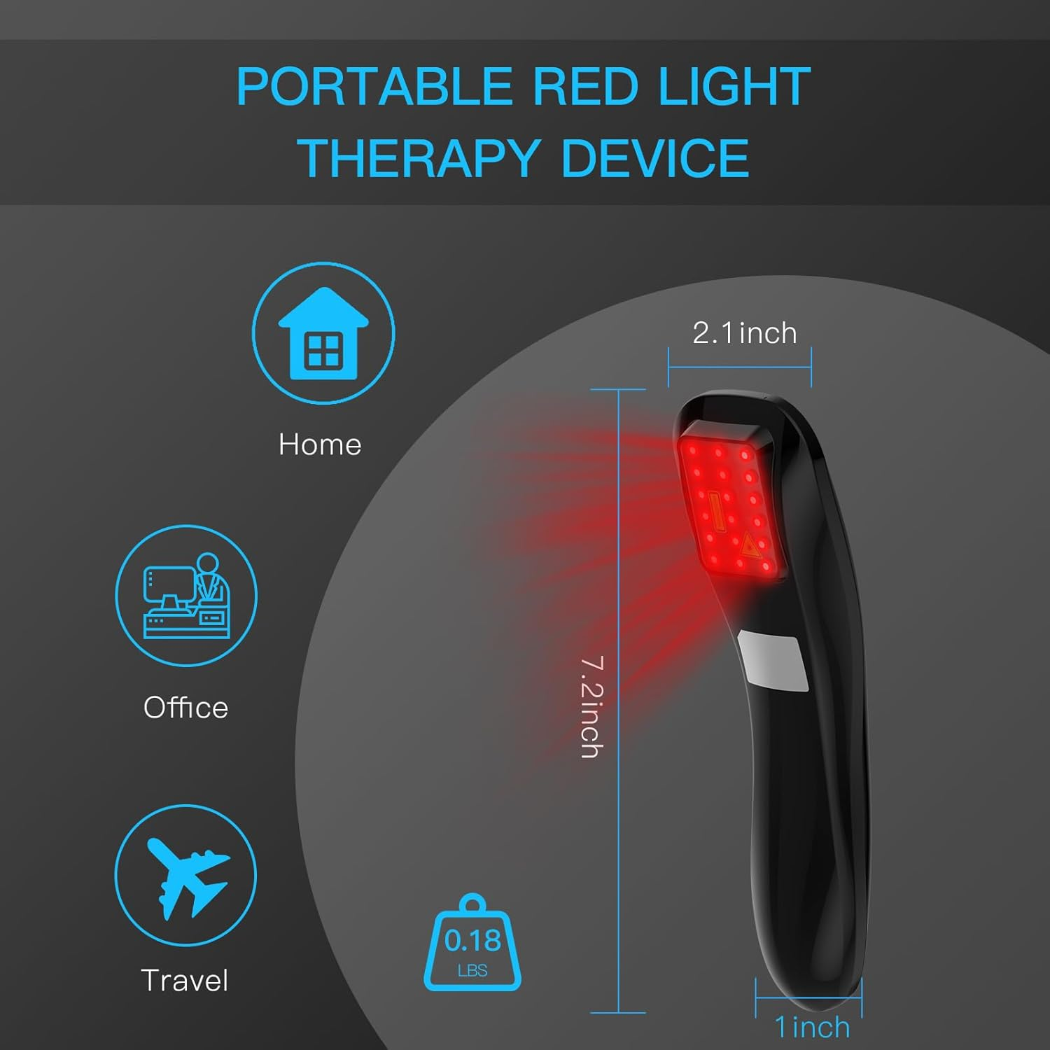 Infrared Red  Ight  Herapy for  Ain  Elief, Handheld 18 * 620Nm Cold  Aser  Herapy Device for Human & Pets Home Use,  Uscle Knee  Oint Back Shoulder  Eliever, Continuous & Pulsed Modes image number 2