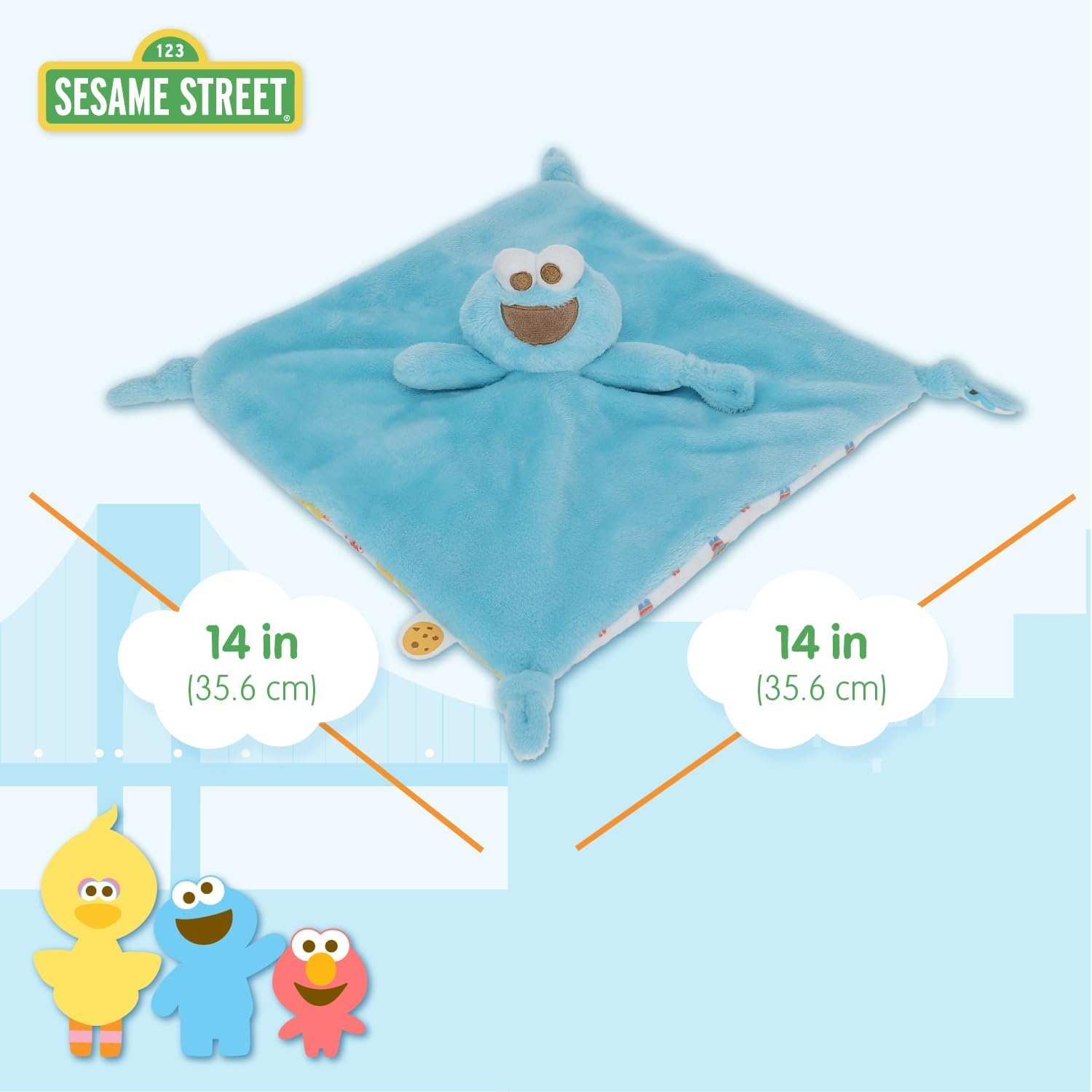 Sesame Street Cookie Monster Blanket, Blue image number 3